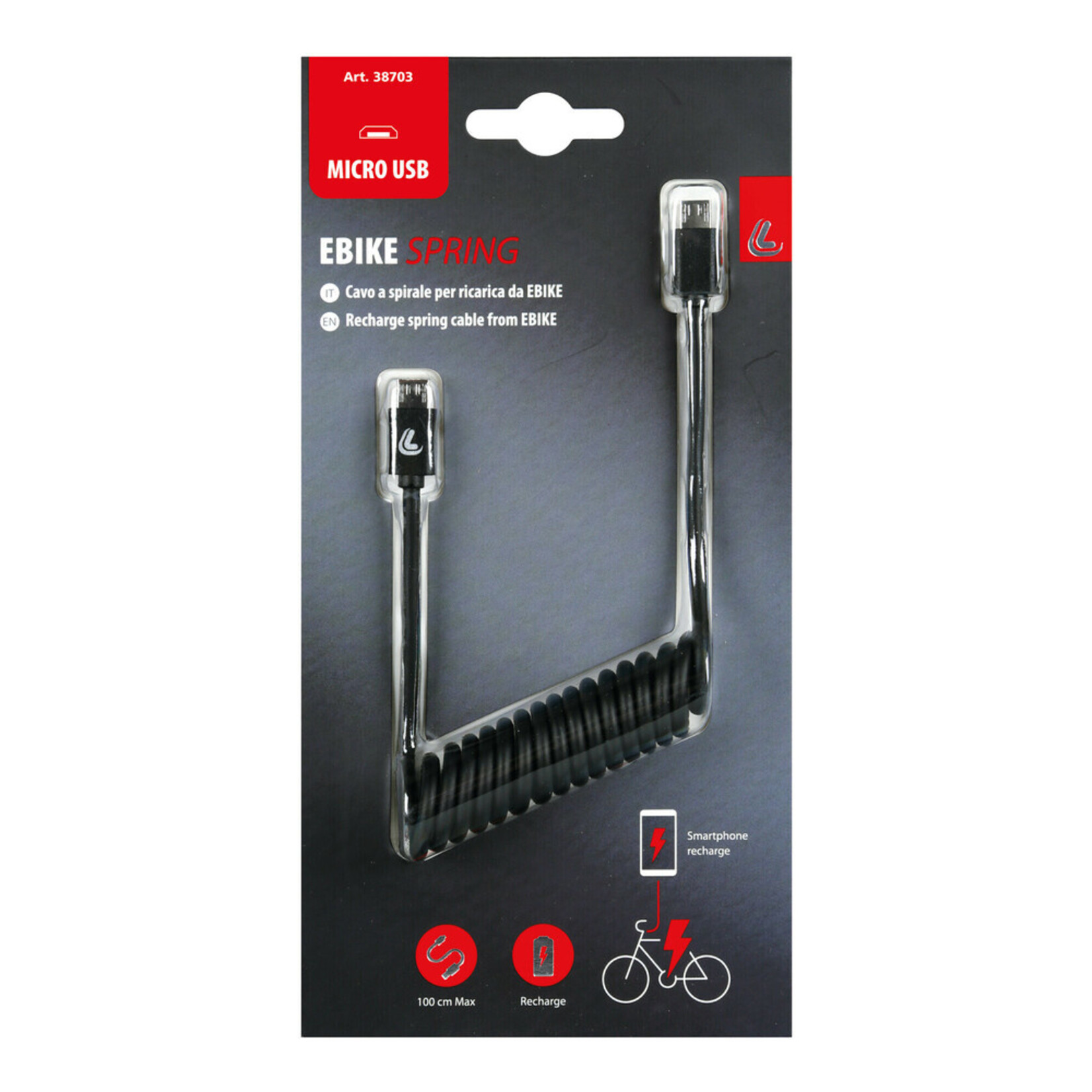 Optiline Veerkabel voor Ebike, Micro Usb > Micro Usb