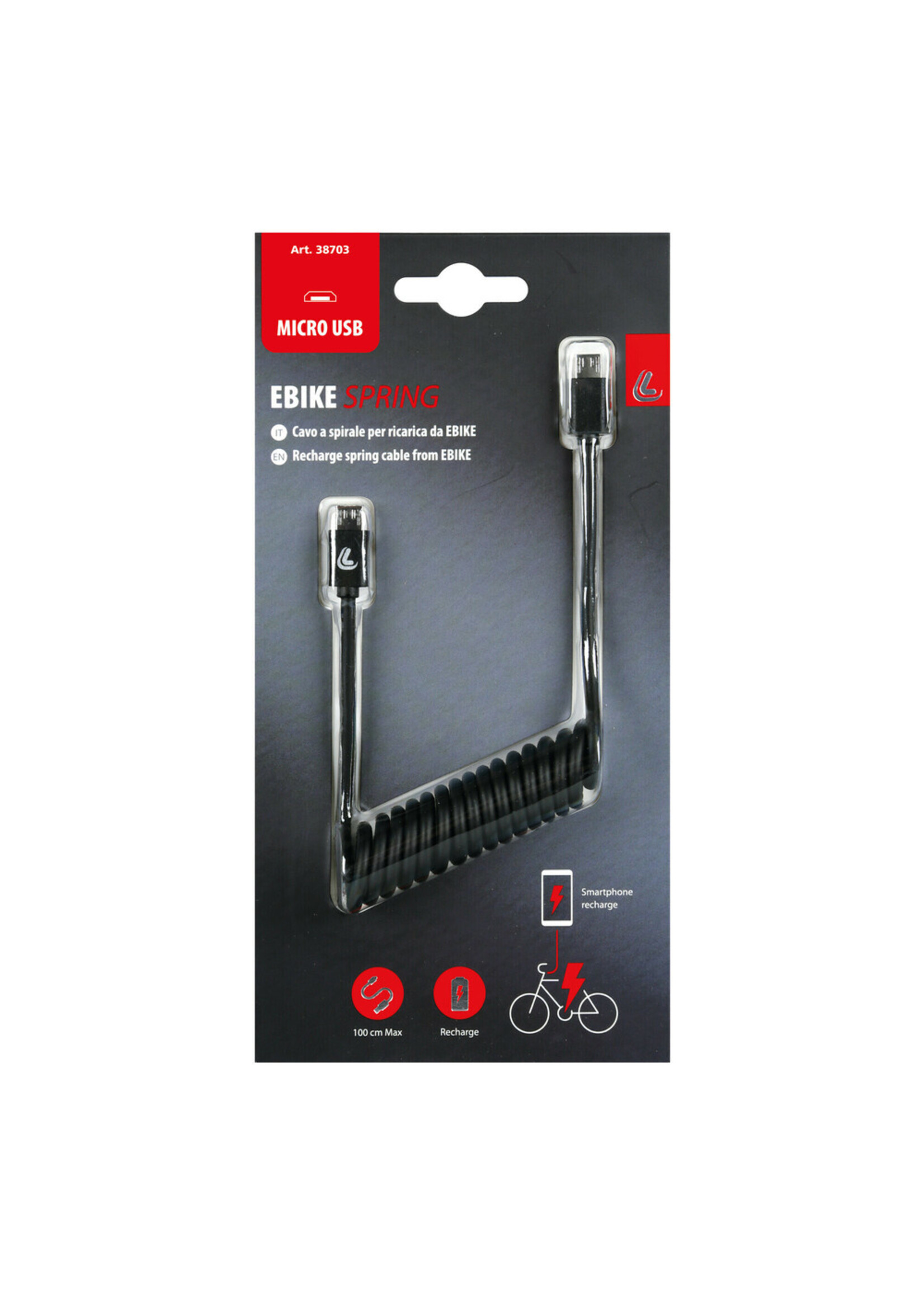 Optiline Veerkabel voor Ebike, Micro Usb > Micro Usb