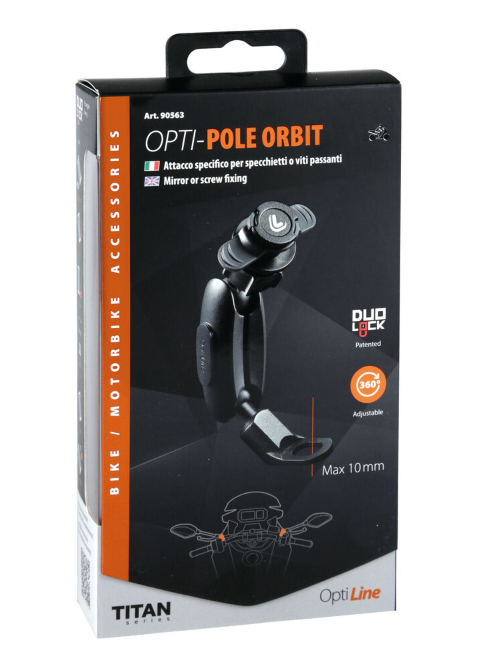 Optiline Titan Pole Orbit, mirror or through screw mount