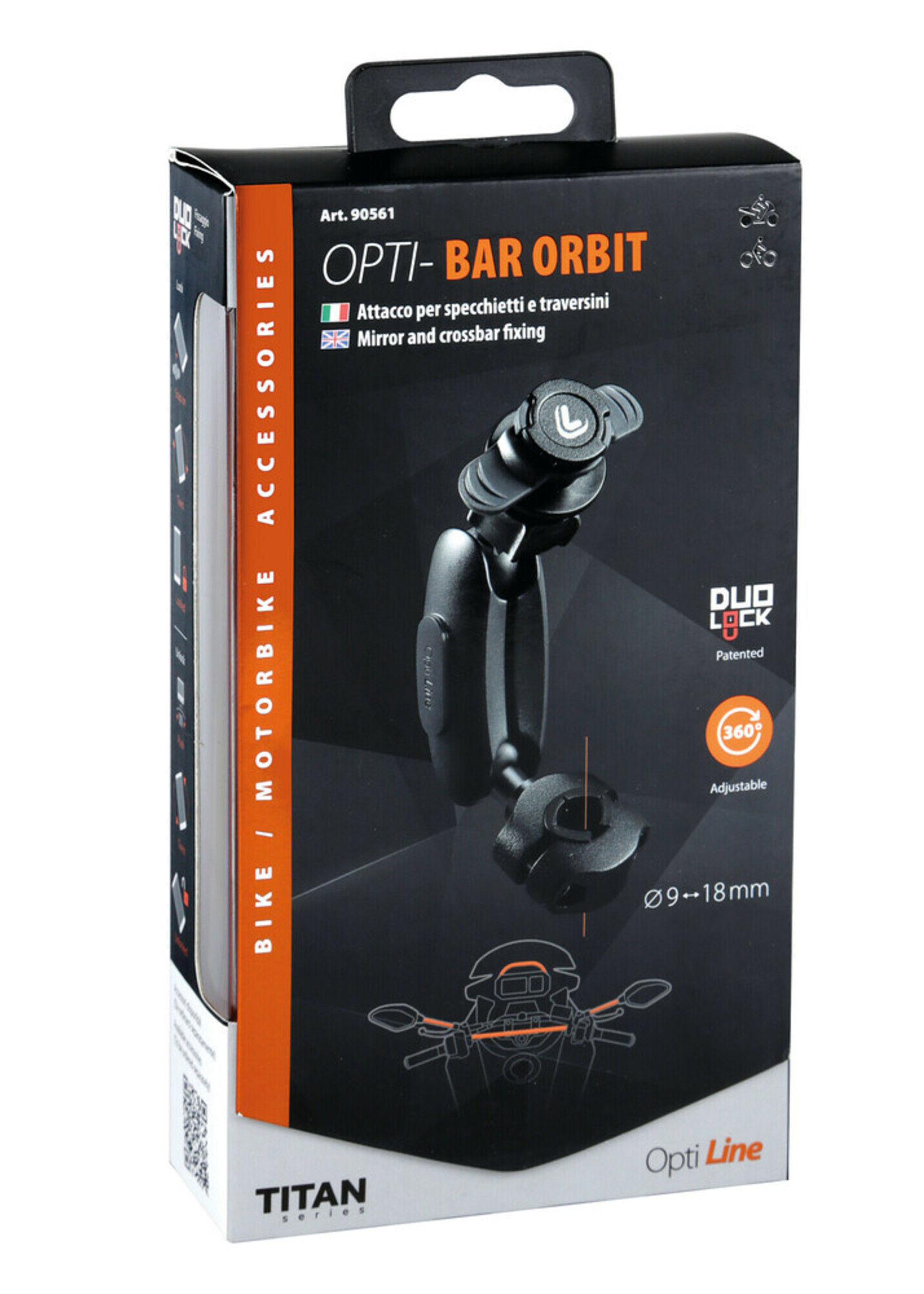 Optiline Titan Bar Orbit, mirror and crossbar mount