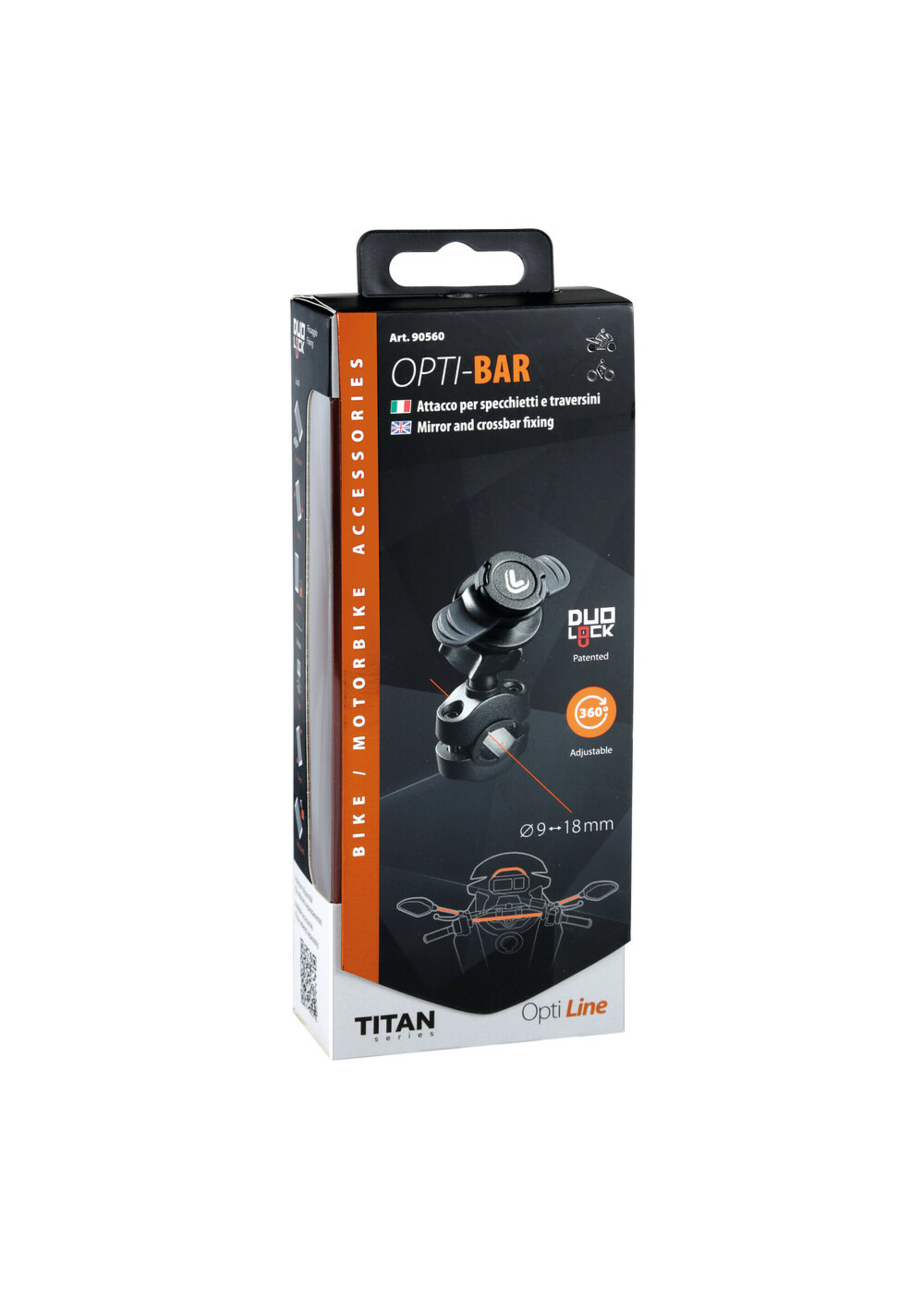 Optiline Titan Bar, mirror and crossbar mount