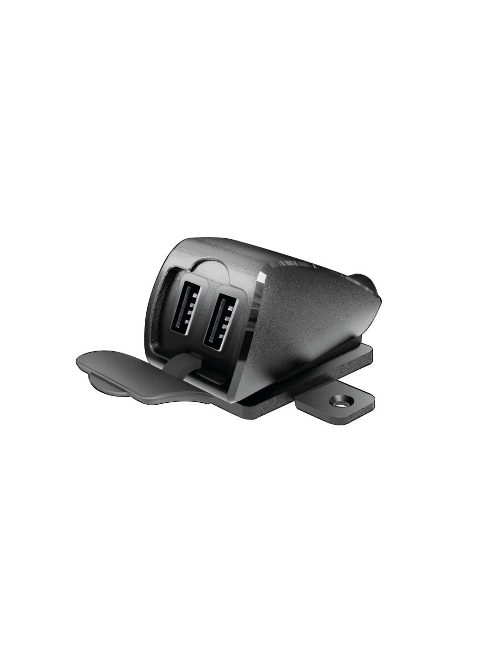 Optiline Usb-Fix Trek 2, rainproof double usb charger, screws or double-sided tape fixing - Ultra Fast Charge - 5400 mA - 12/24V