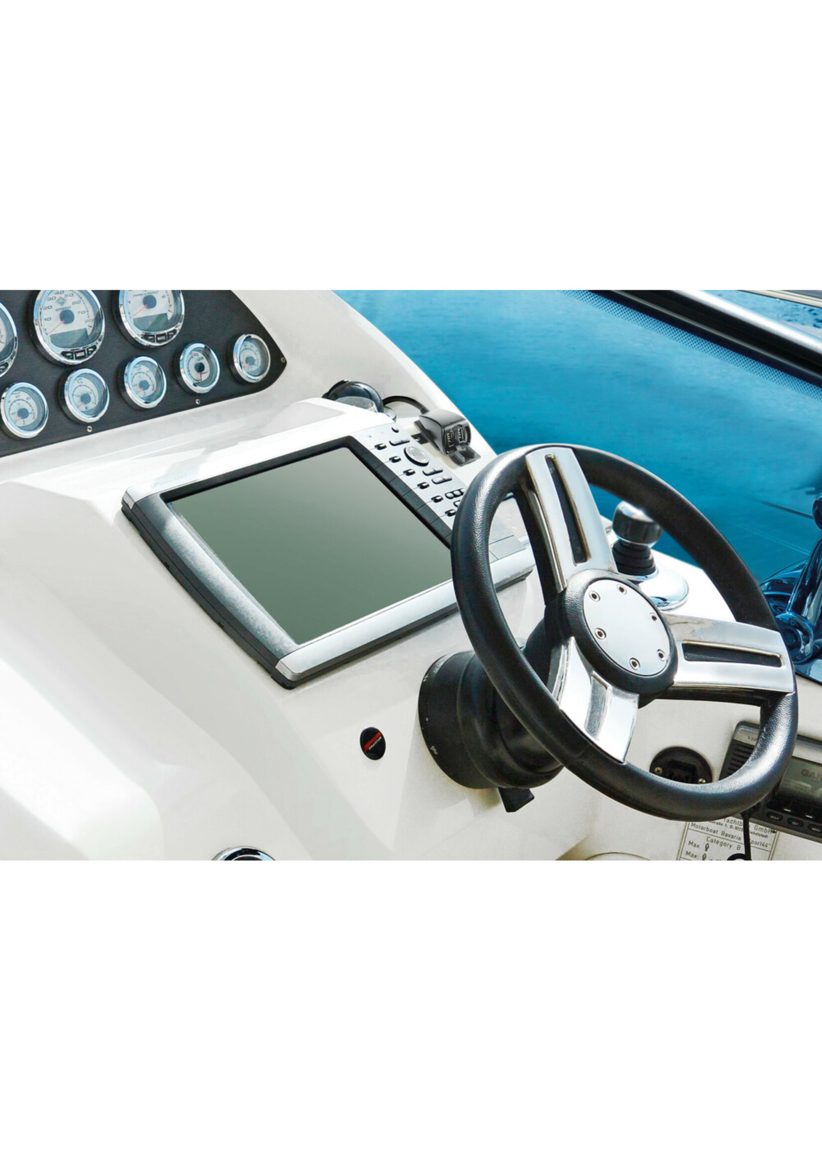 Optiline Usb-Fix Trek 2, rainproof double usb charger, screws or double-sided tape fixing - Ultra Fast Charge - 5400 mA - 12/24V