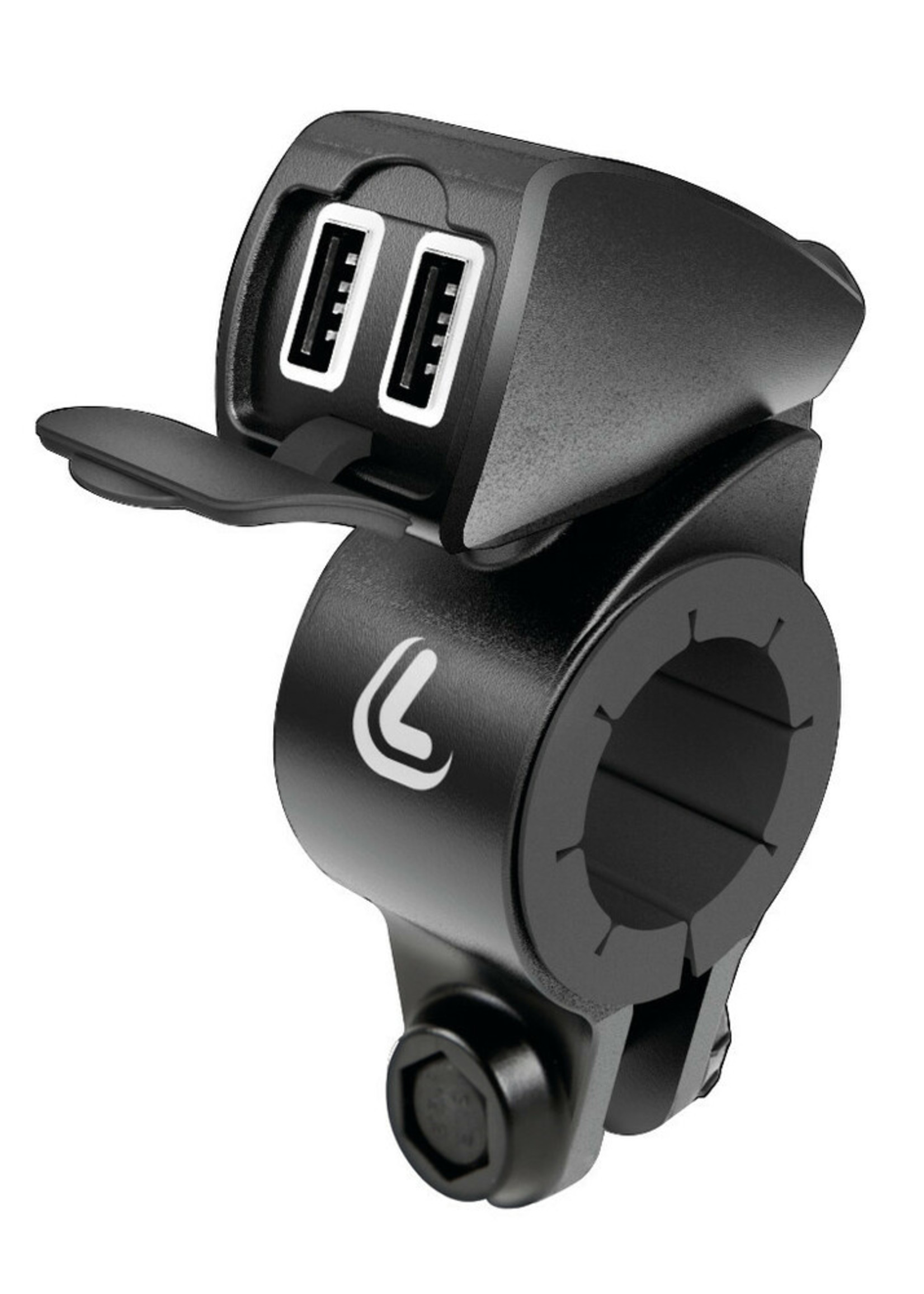 Optiline Usb-Fix Trek, regenbestendige dubbele USB-lader, stuurbevestiging - Ultra Fast Charge - 5400 mA - 12/24V