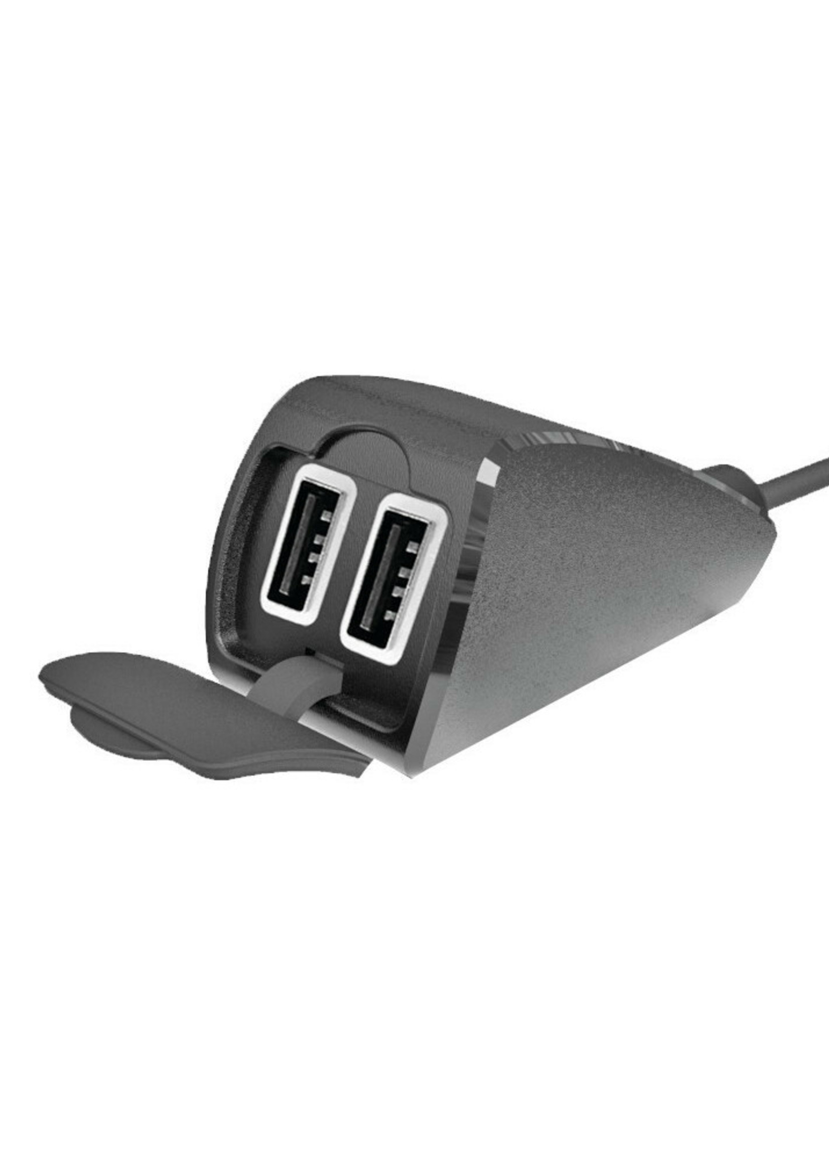 Optiline Usb-Fix Trek, rainproof double USB charger, handlebar fixing - Ultra Fast Charge - 5400 mA - 12/24V