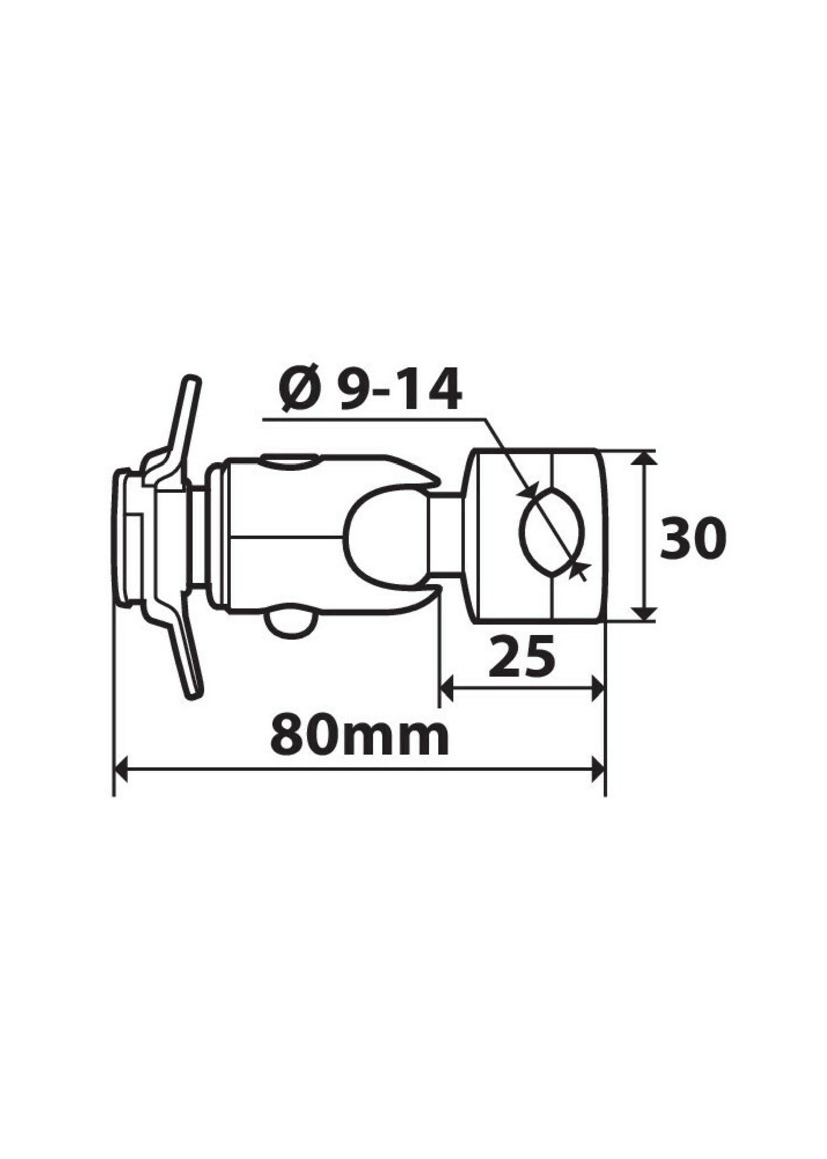 Optiline Opti-Mirror Spiegel- en dwarsstangbevestiging met Ø 9-14 mm