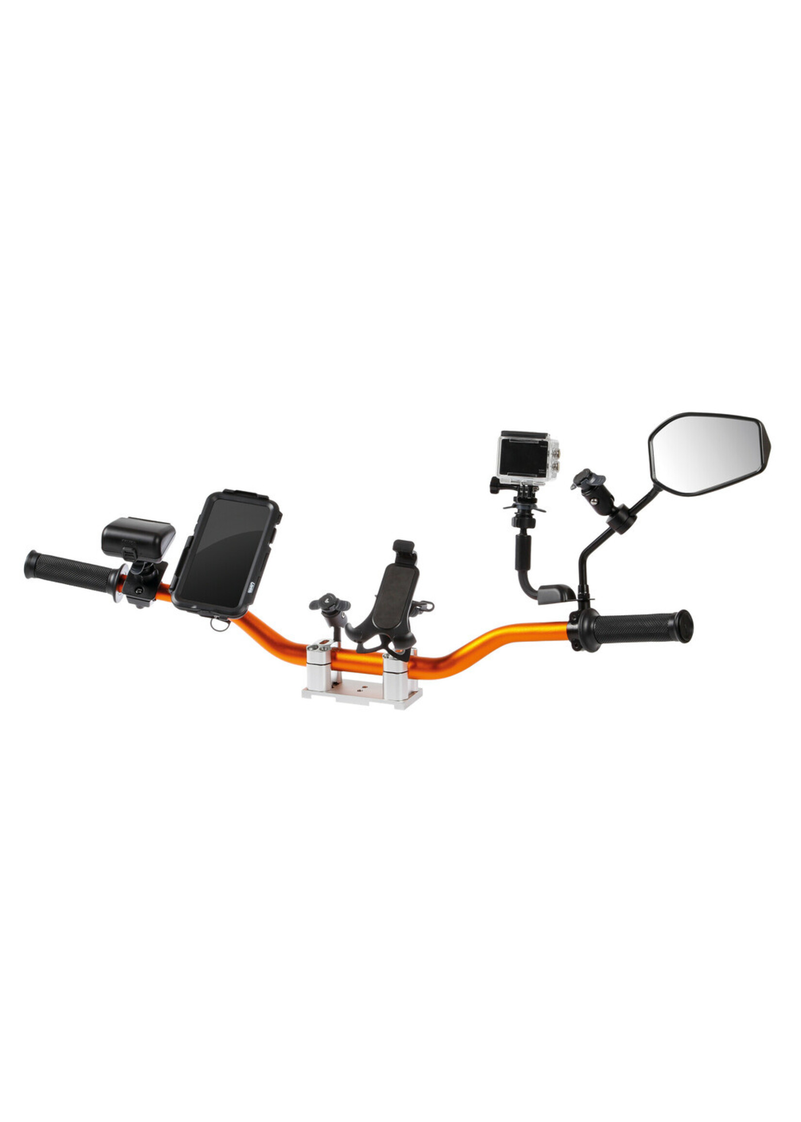 Optiline Bench Display, handlebar with riser for motorcycle products exposure