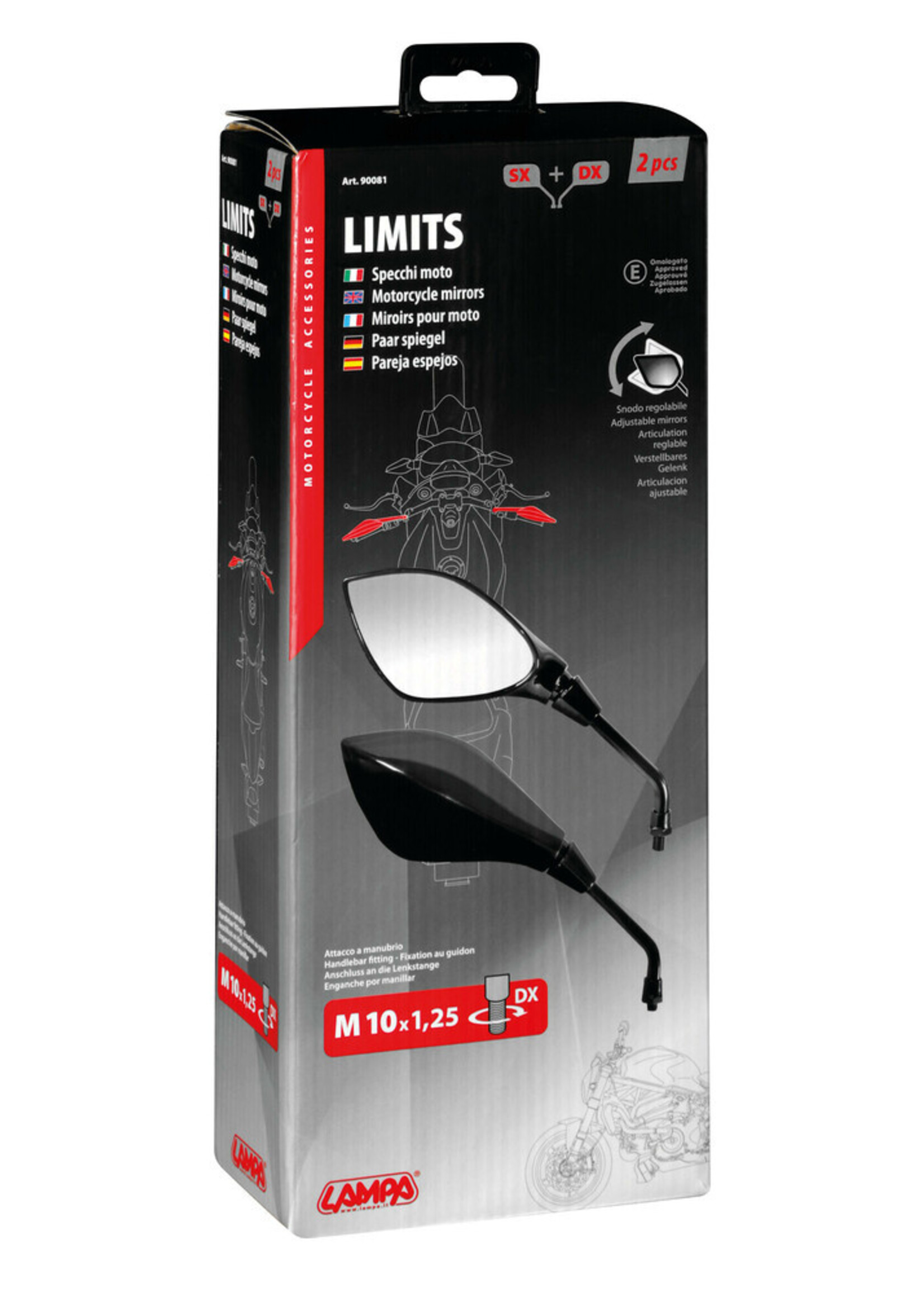 Lampa Limits, pair of rearview mirrors
