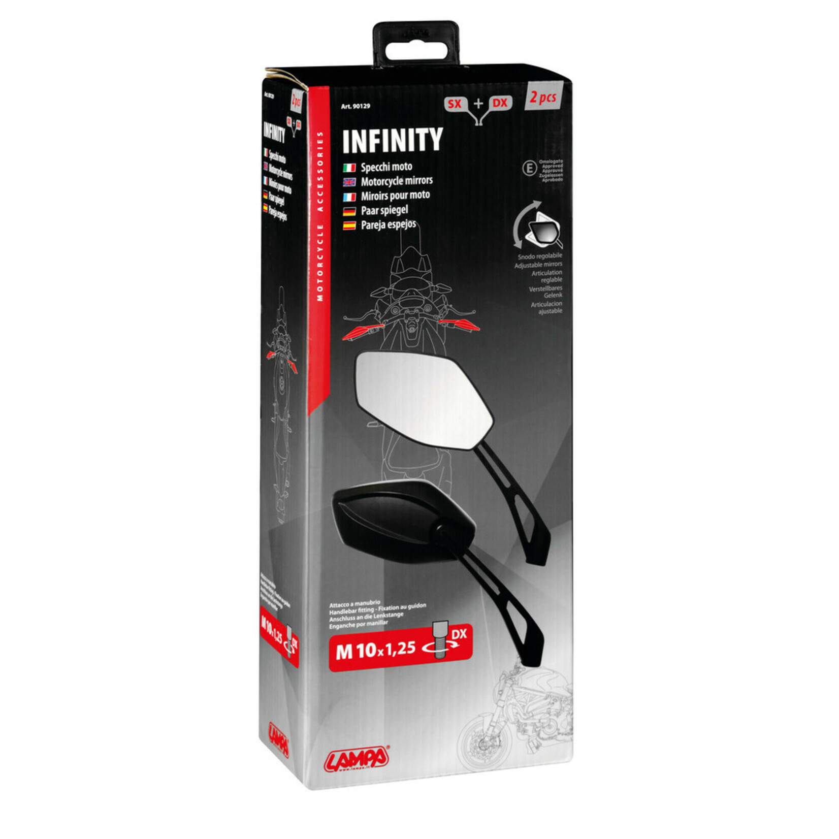 Lampa Infinity, pair of rearview mirrors - M10x1,25