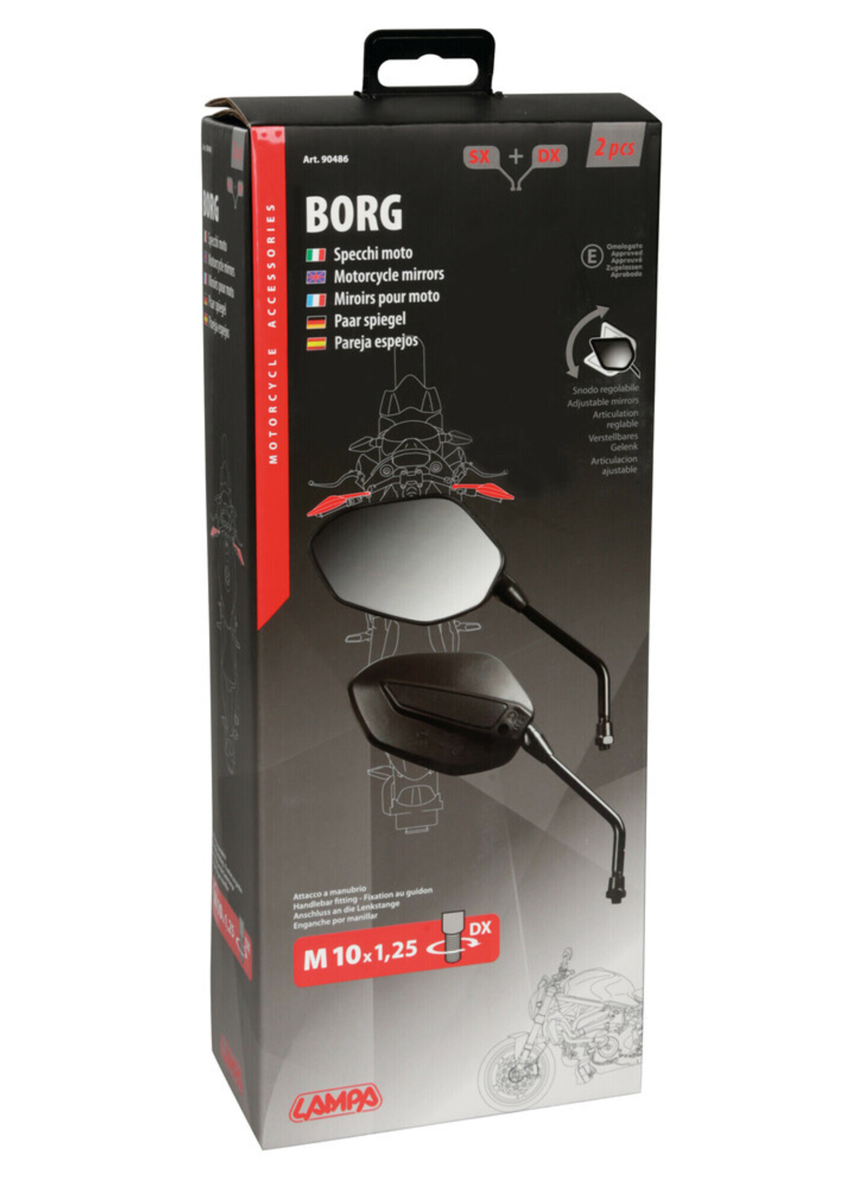 Lampa Borg, paar achteruitkijkspiegels