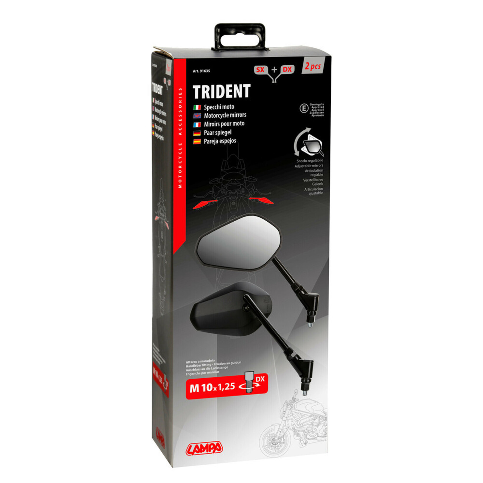 Lampa Trident, paar achteruitkijkspiegels