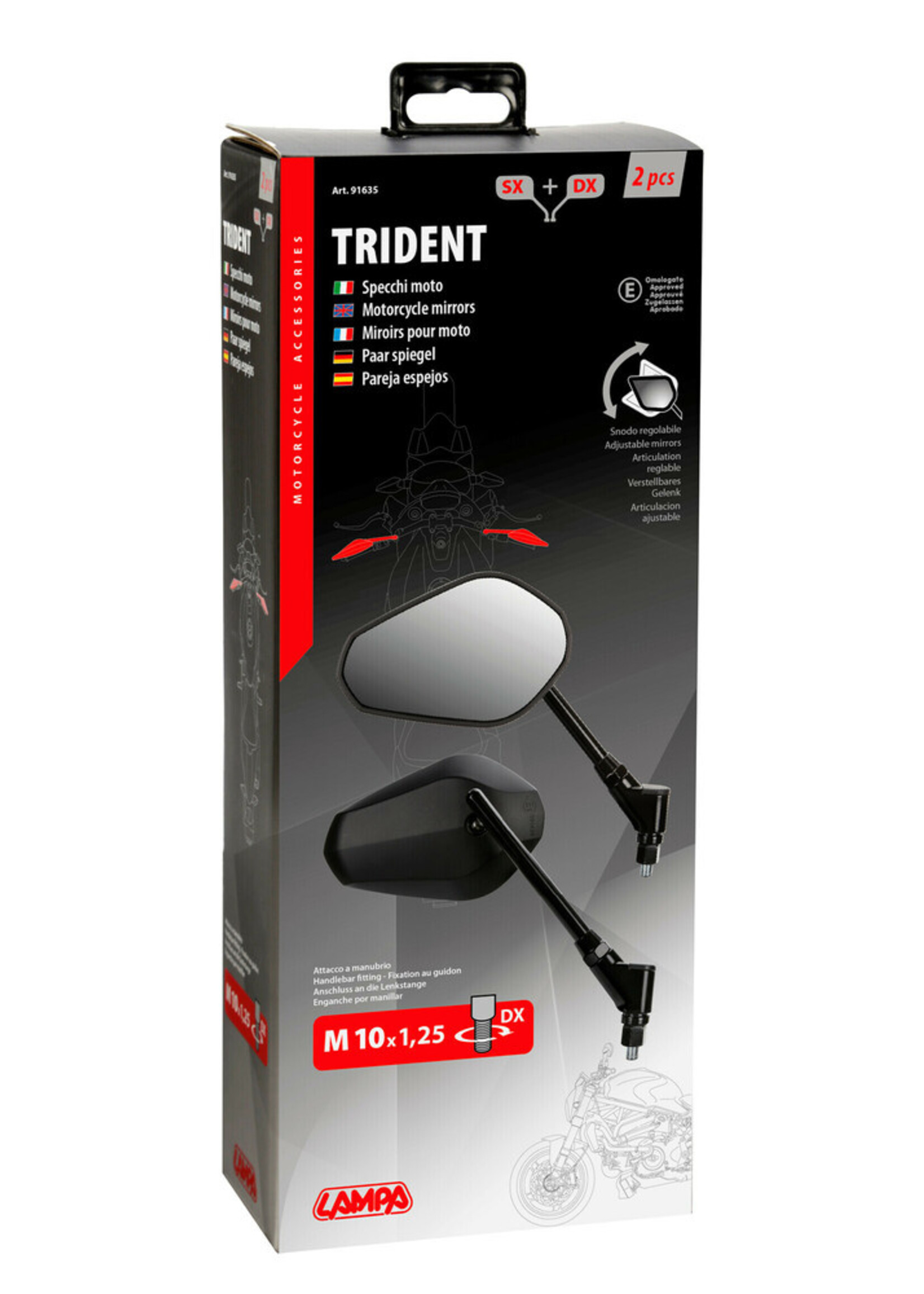 Lampa Trident, paar achteruitkijkspiegels