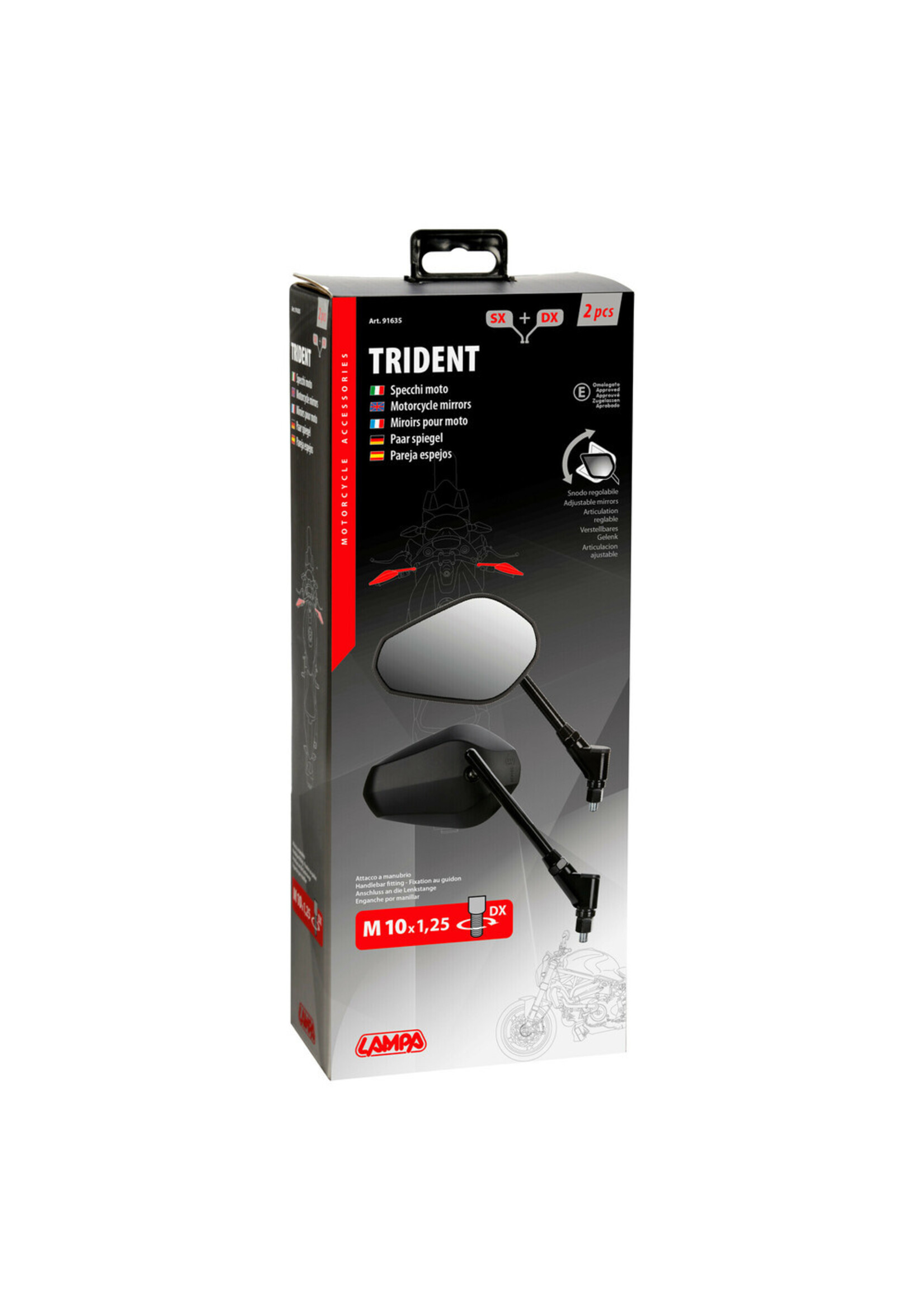 Lampa Trident, paar achteruitkijkspiegels