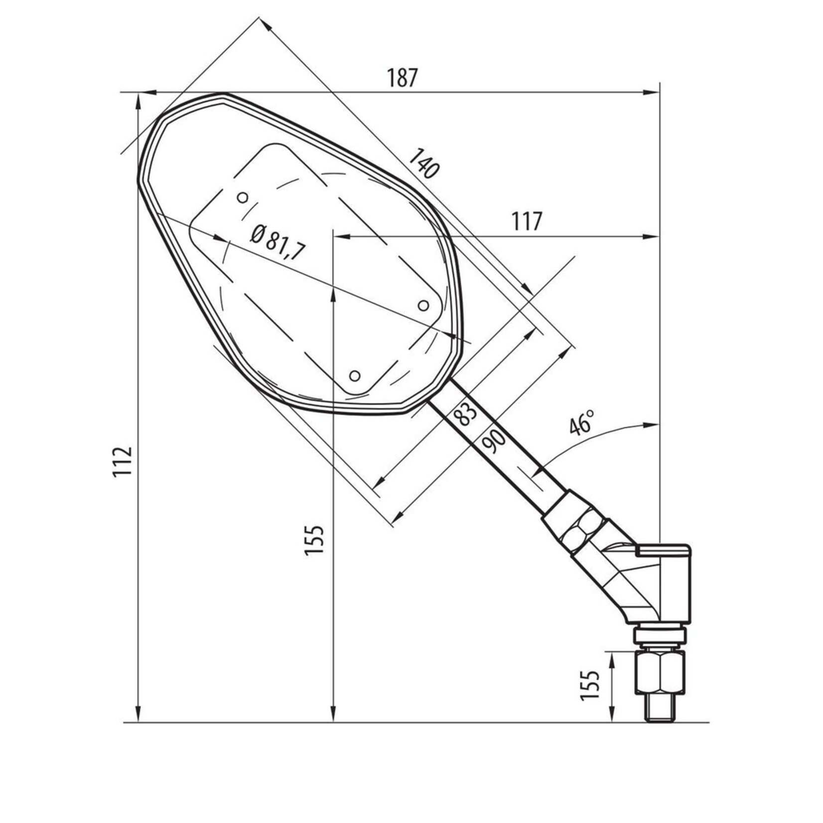 Lampa Trident, pair of rearview mirrors