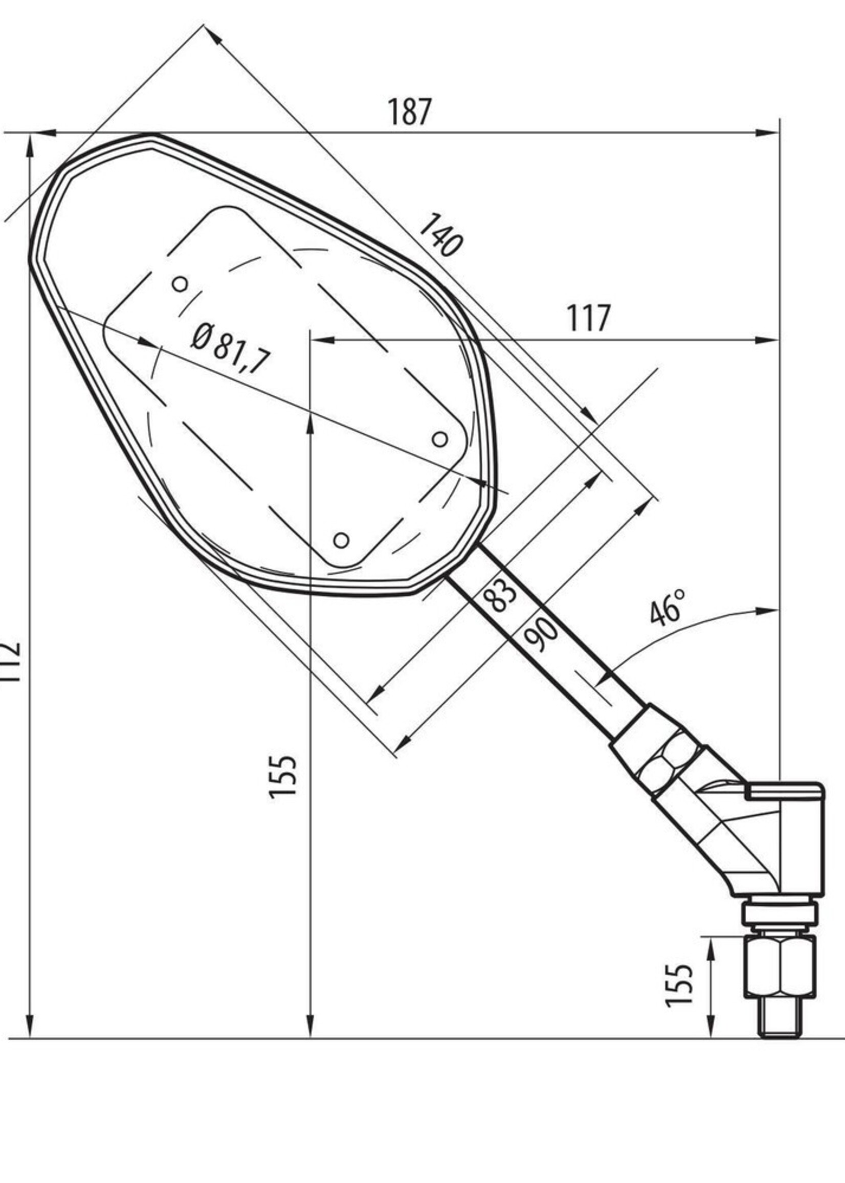 Lampa Trident, paar achteruitkijkspiegels