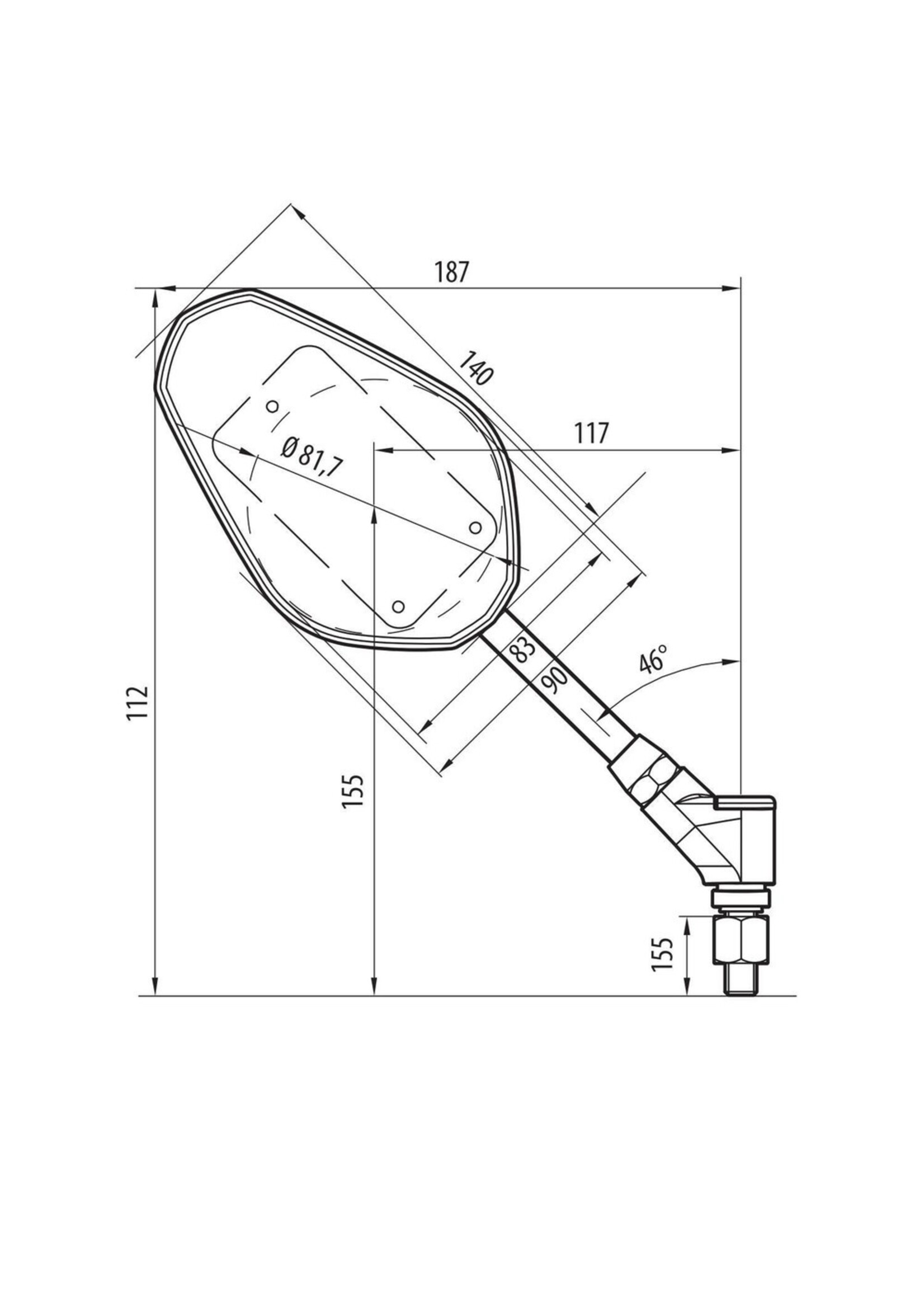 Lampa Trident, paar achteruitkijkspiegels