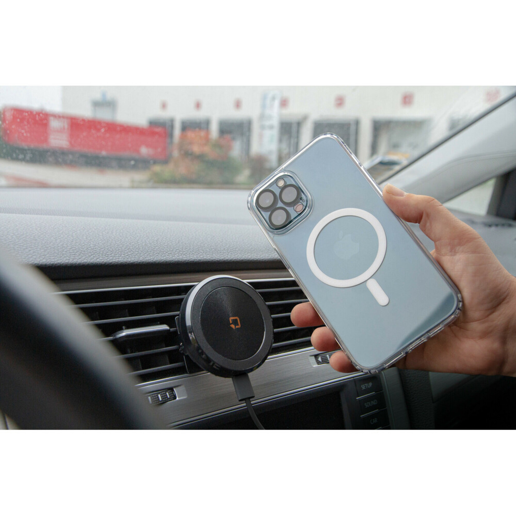 Optiline Mag Wireless Airvent, Magnetic phone holder for air vent with wireless charge