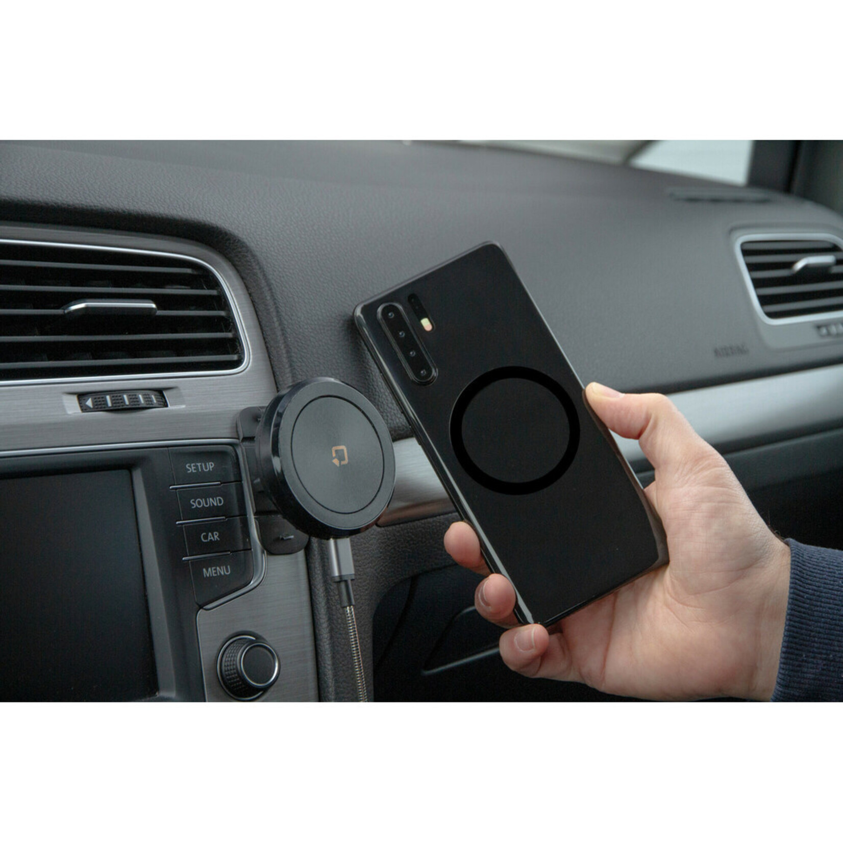 Optiline Mag Wireless Stick, Magnetic phone holder with wireless charge and adhesive mount
