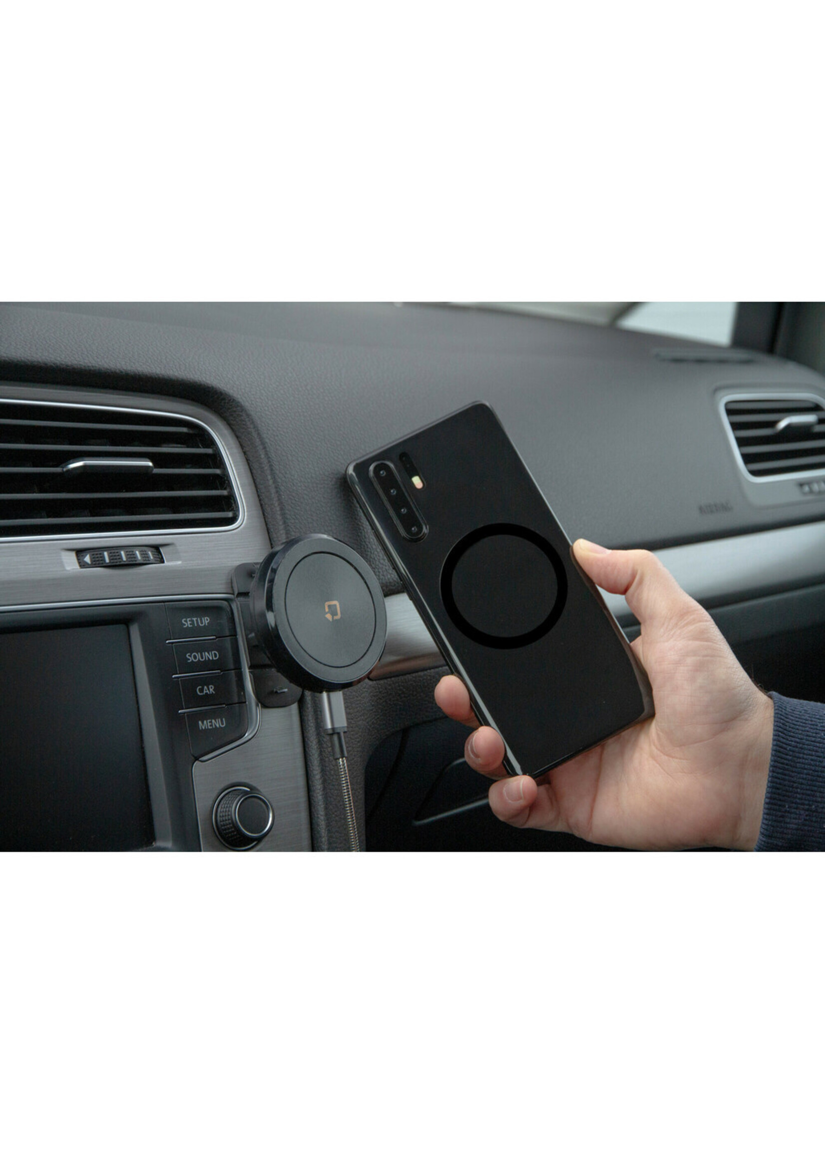 Optiline Mag Wireless Stick, magnetische telefoonhouder met draadloos opladen en zelfklevende houder