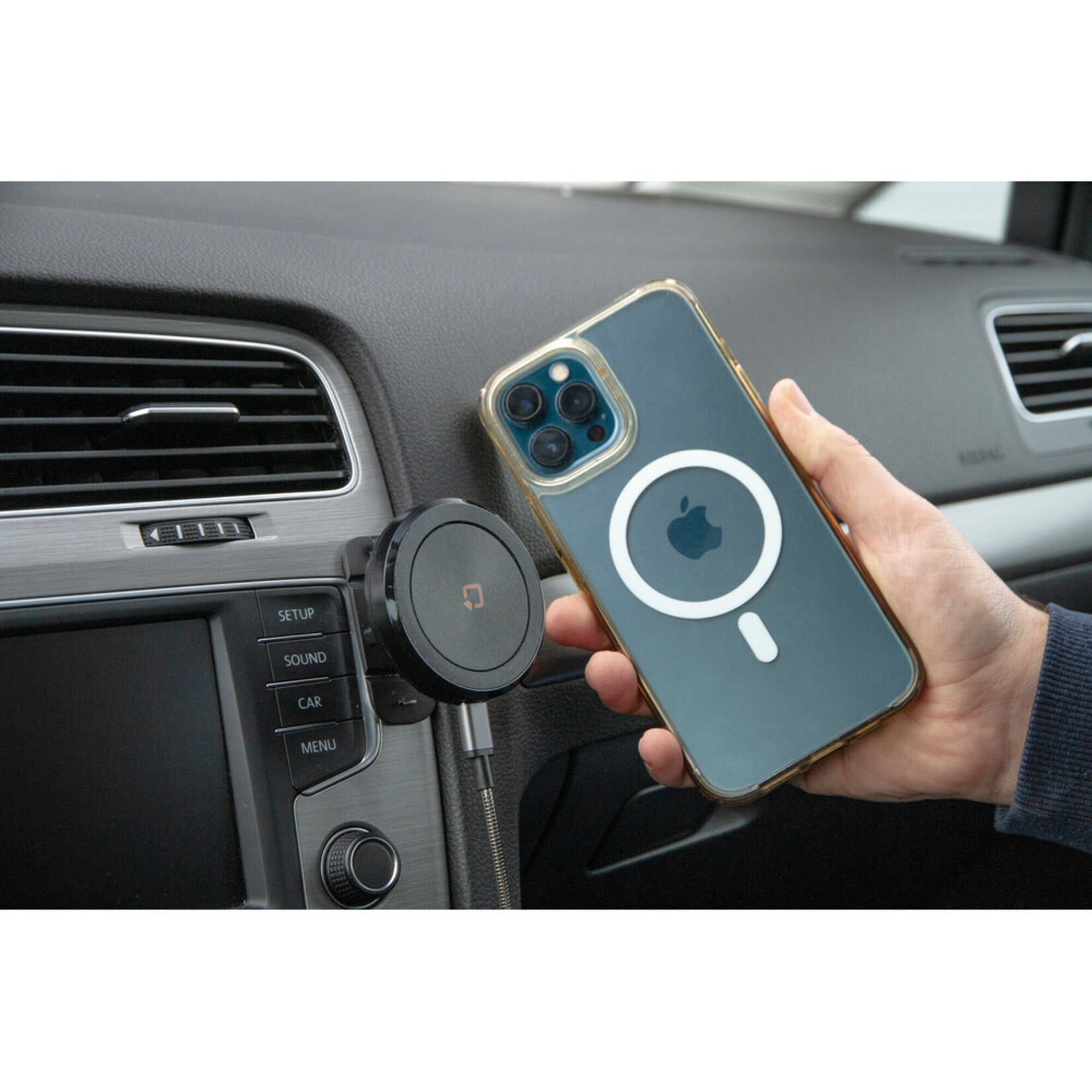 Optiline Mag Wireless Stick, Magnetic phone holder with wireless charge and adhesive mount