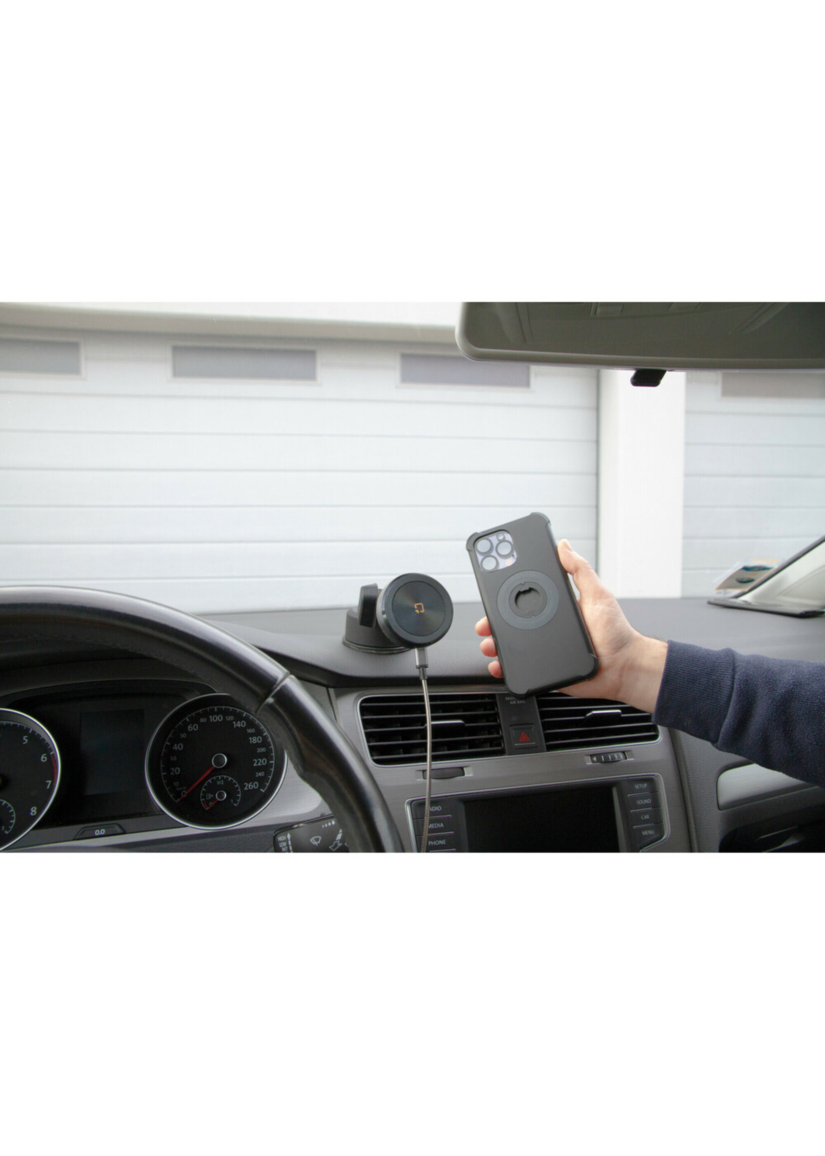 Optiline Mag Wireless Orbit, Magnetic phone holder with wireless charge and adhesive suction cup