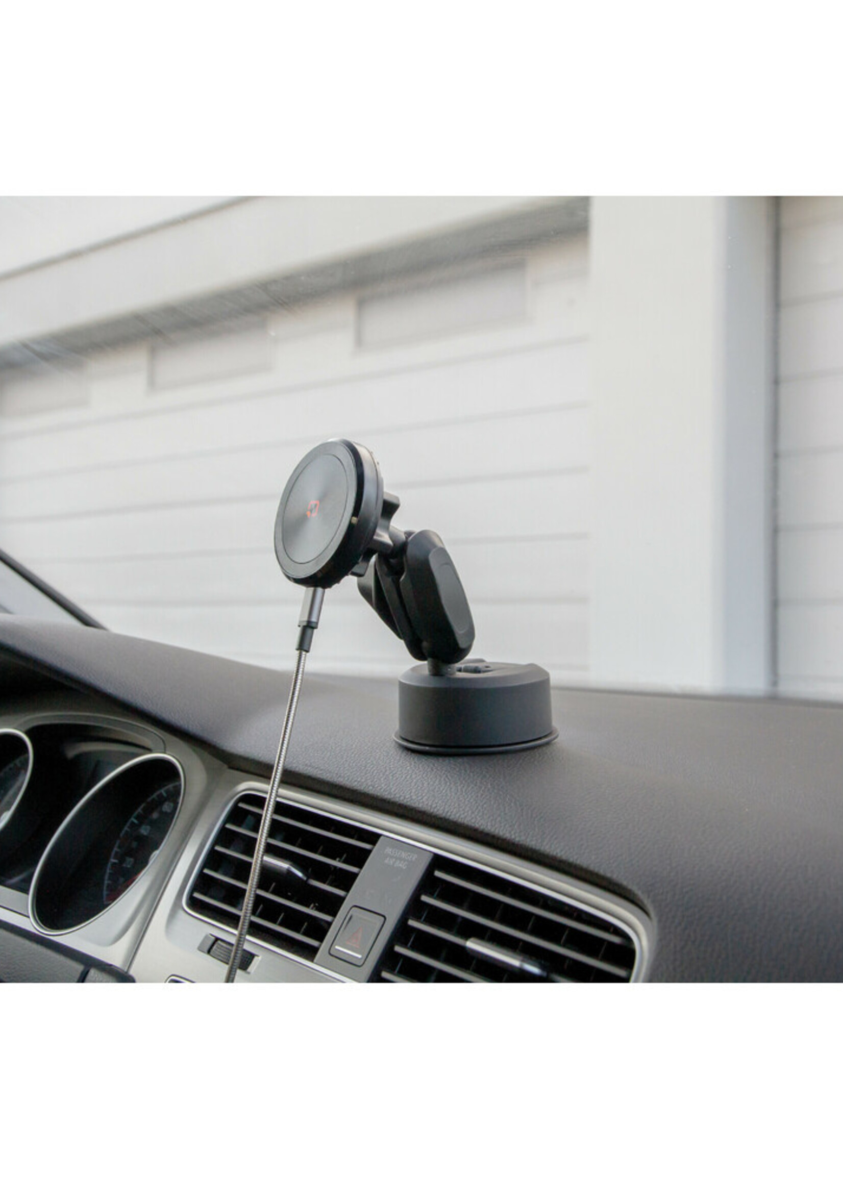 Optiline Mag Wireless Orbit, Magnetic phone holder with wireless charge and adhesive suction cup