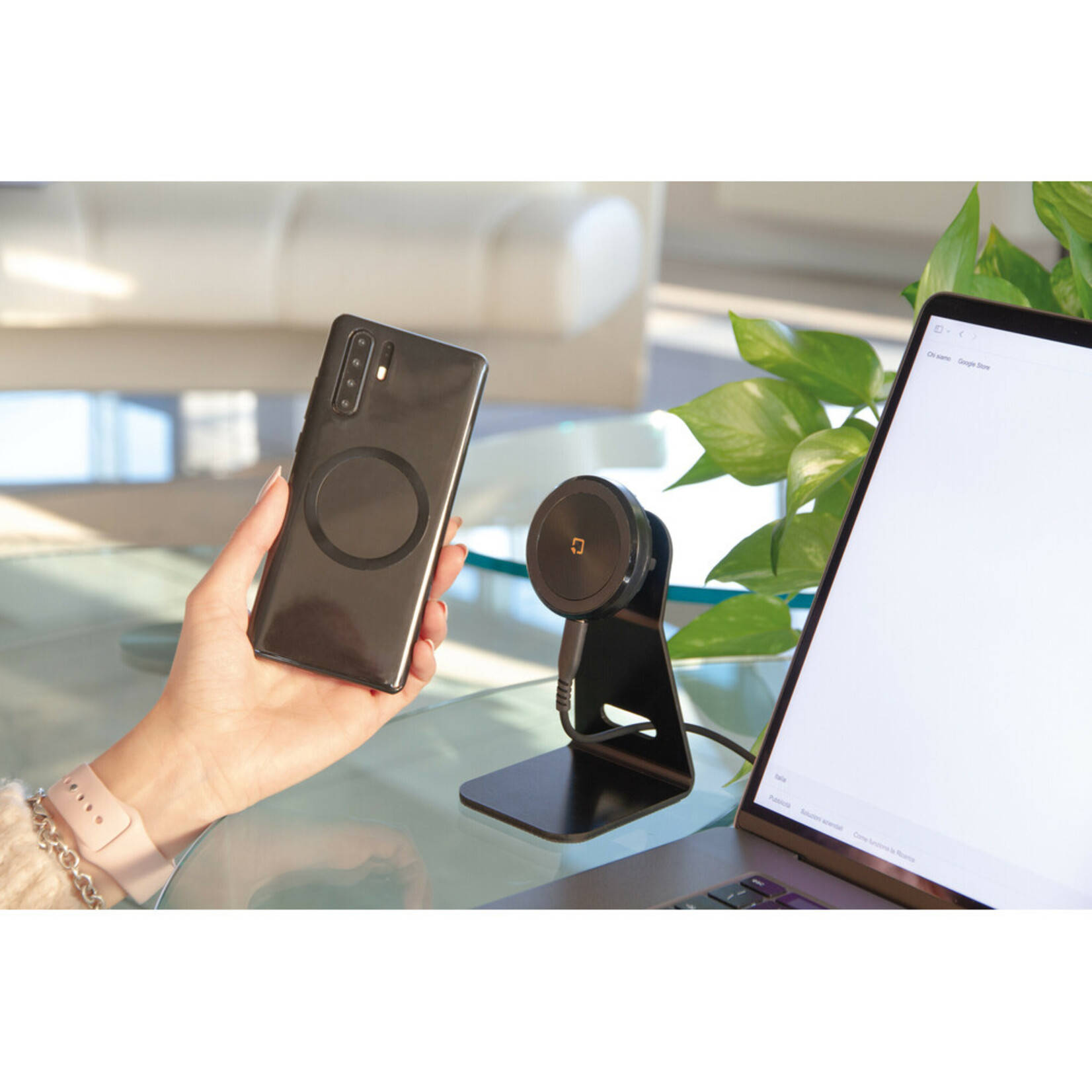 Optiline Mag Wireless Stand, Home/office mount with wireless charge