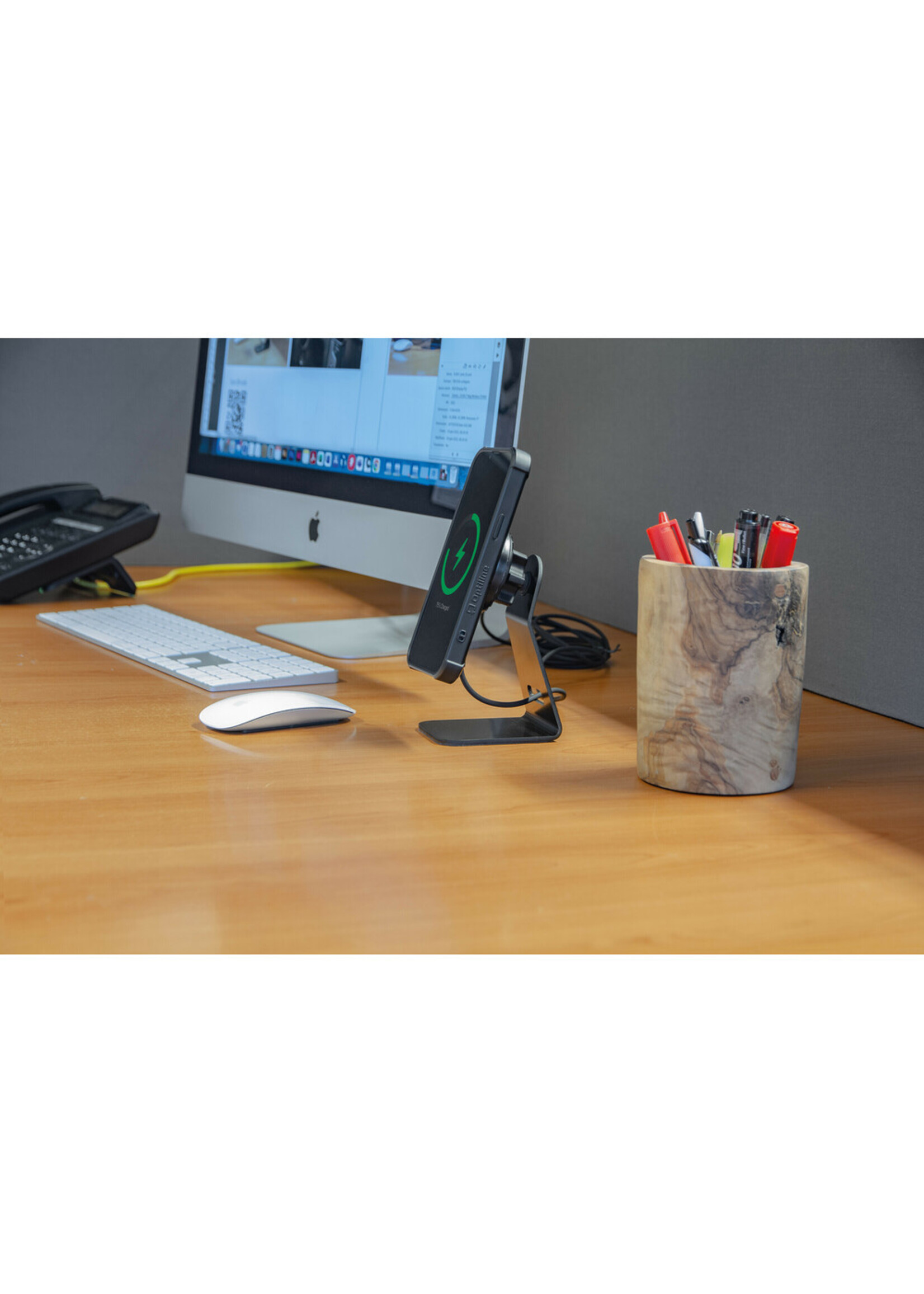Optiline Mag Wireless Stand, houder voor thuis/kantoor met draadloos opladen