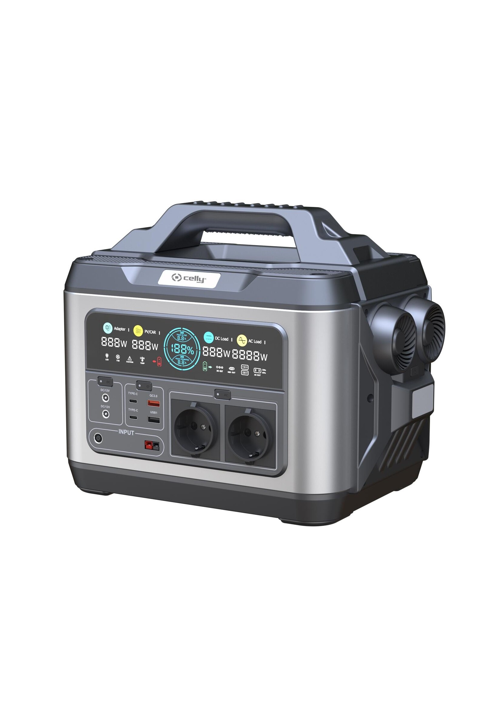 Celly Power station+Solar Panel - POWERST1200W - Portable Power Station 1200W