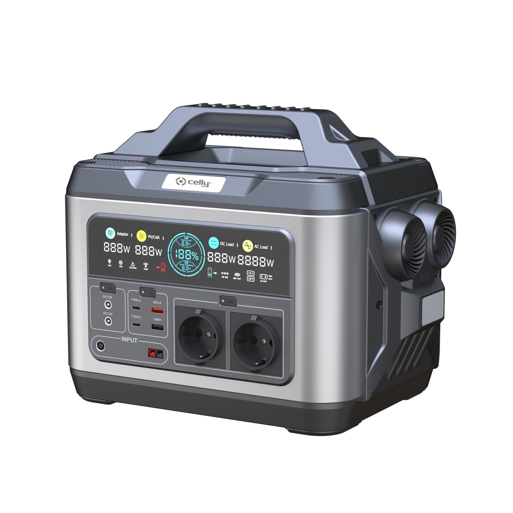 Celly Power station+Solar Panel - POWERST1200W - Portable Power Station 1200W