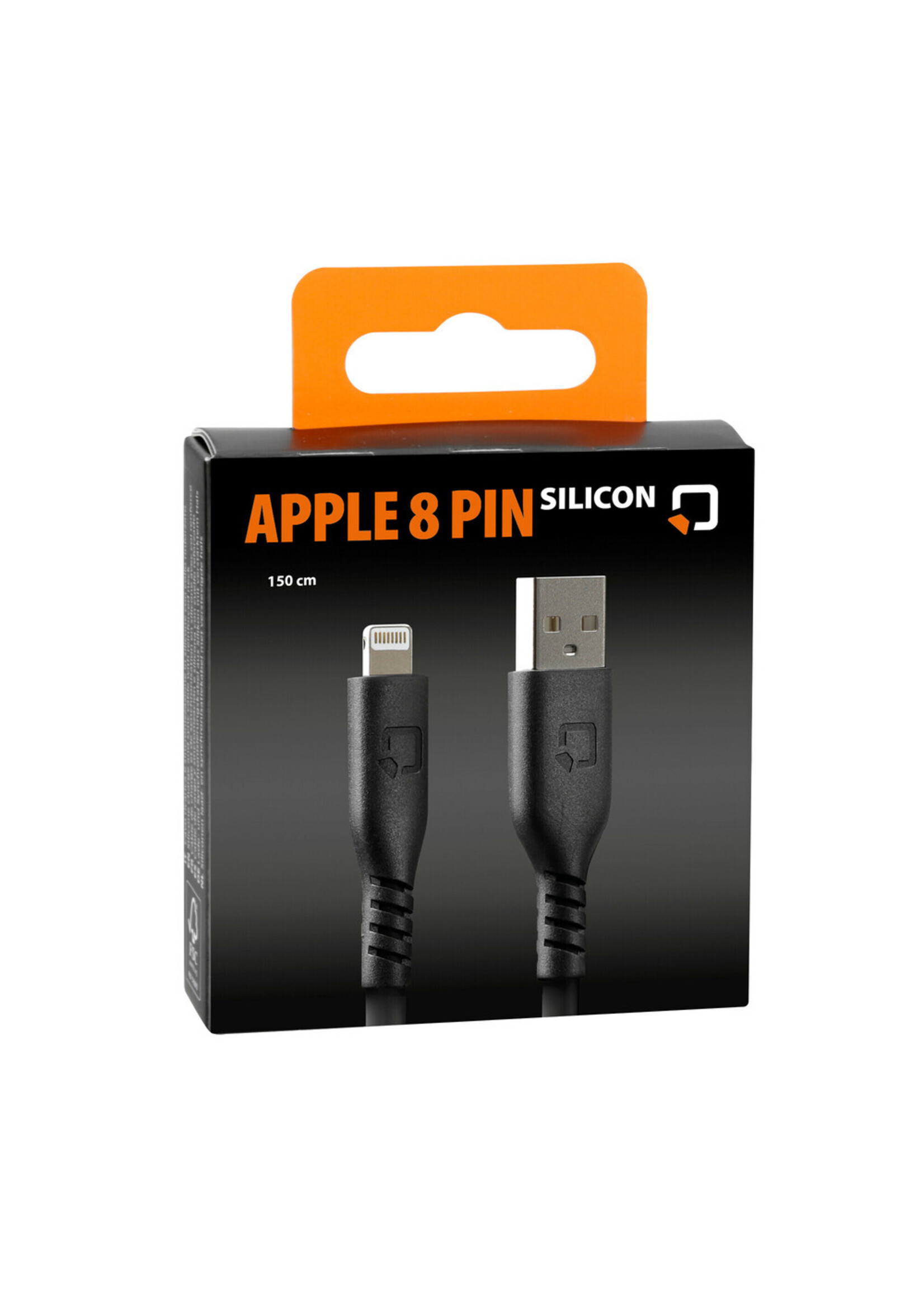 Optiline Siliconen kabel Usb A > Apple 8 Pin 20 cm
