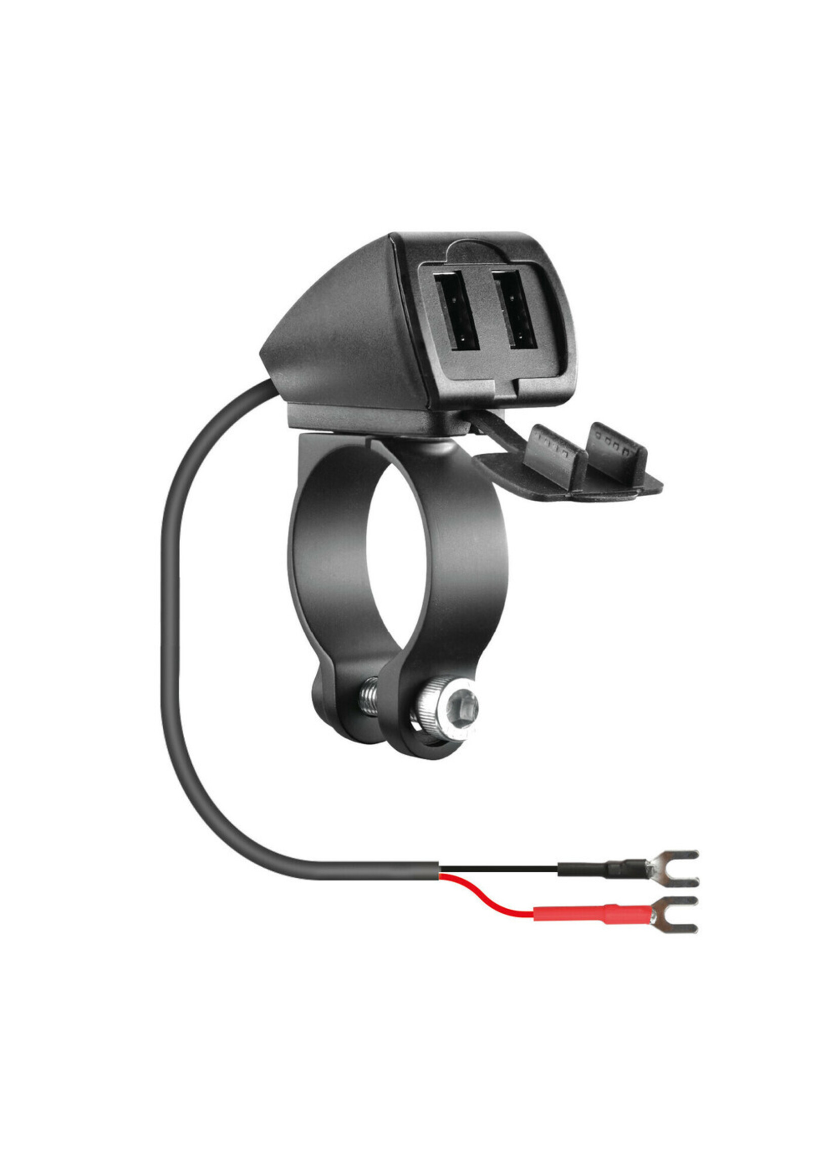 Optiline Trek, regendichte dubbele usb-oplader, 3 soorten bevestiging - 5400 mA - 30W - 12/24V