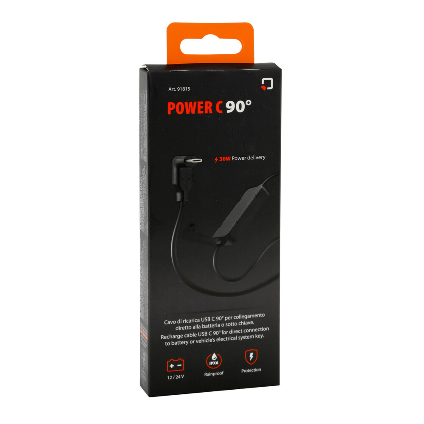 Optiline Oplaadkabel USB C, directe batterijaansluiting - 12/24V met SEA connector