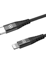 Celly USB-C LIGHTNING NYL 60W CABLE BK