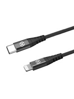 Celly USB-C LIGHTNING NYL 60W CABLE BK