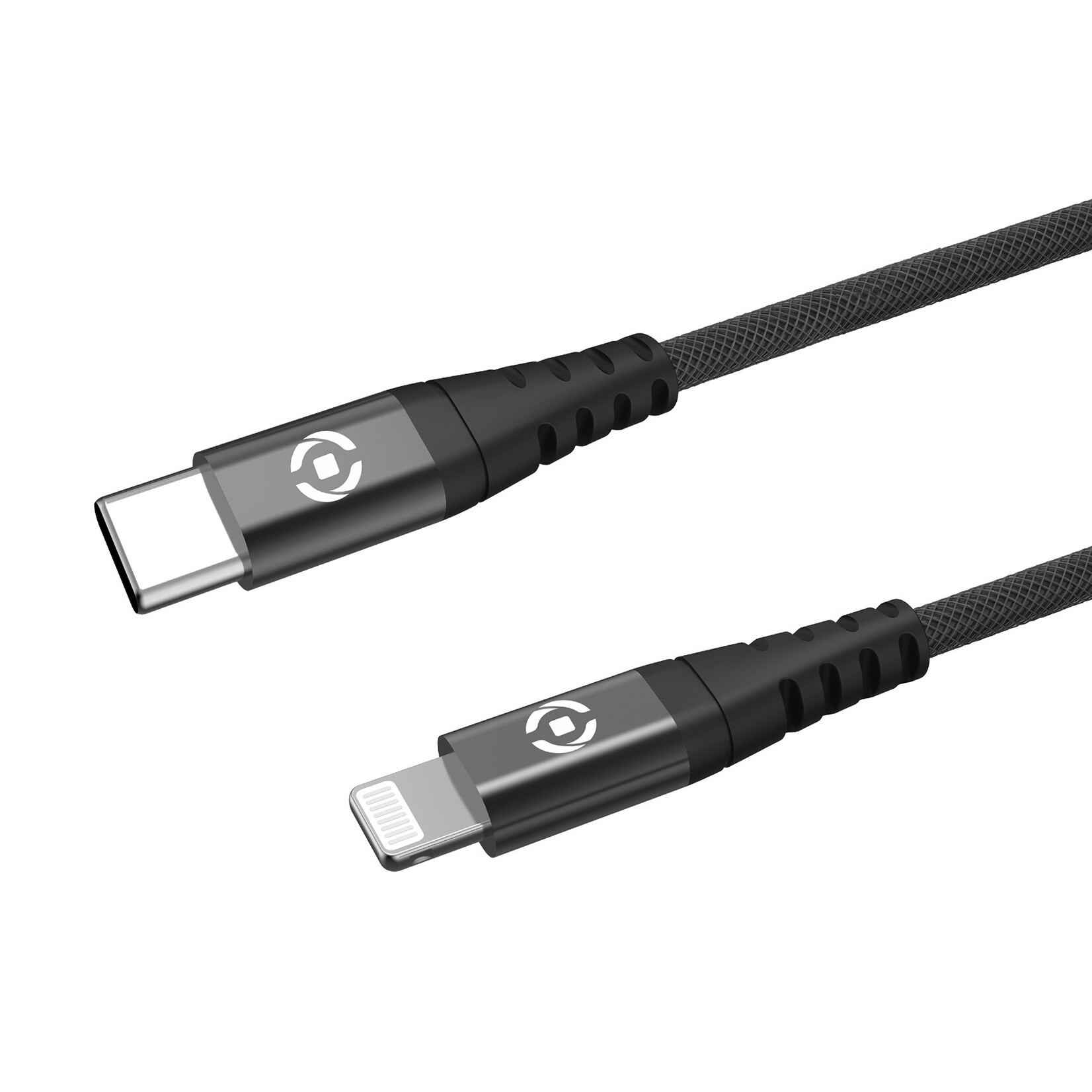 Celly USB-C LIGHTNING NYL 60W CABLE BK