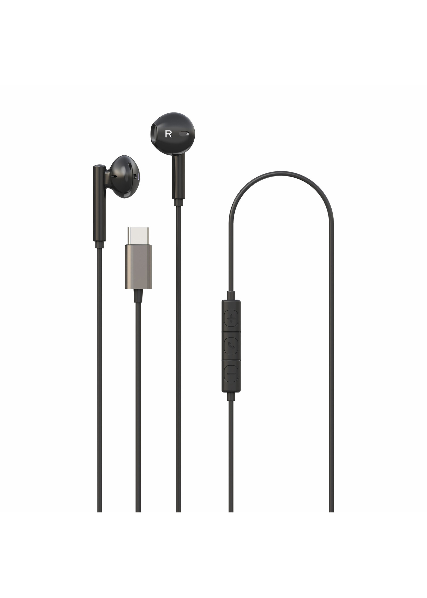 Celly STEREO EARPHONES DROP TYPEC BK