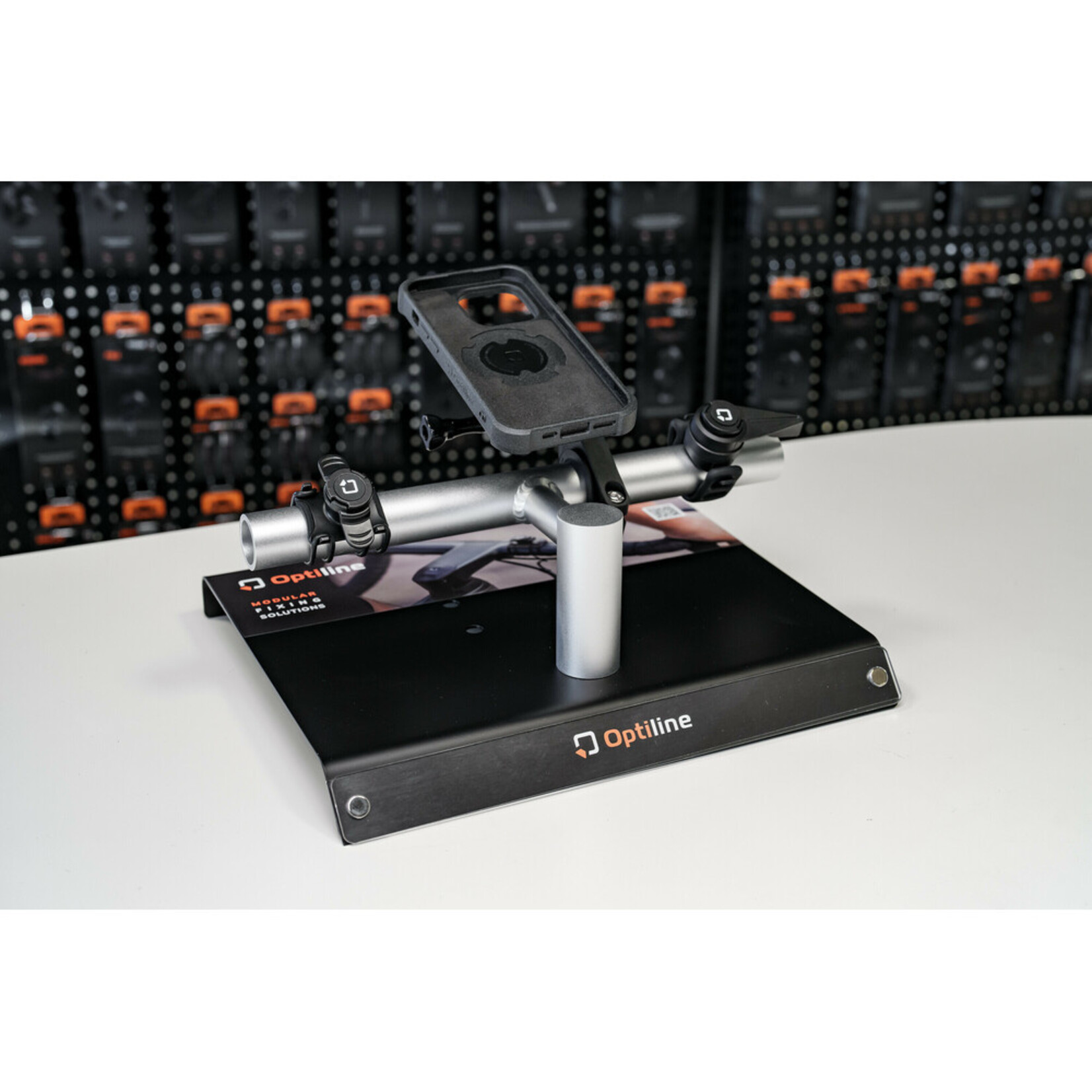 Optiline Bench display, handlebar for bicycle products exposure