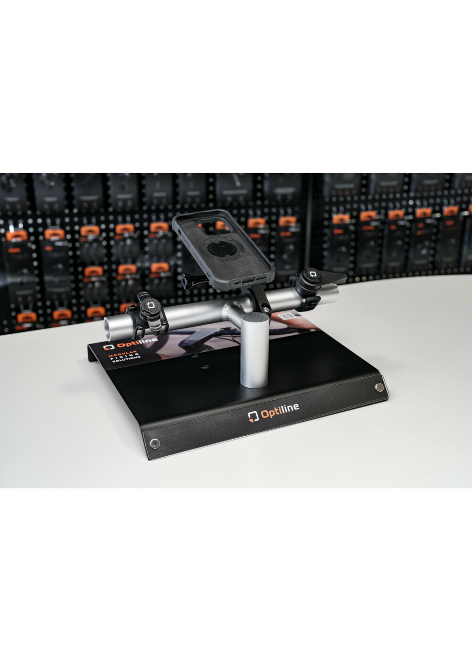 Optiline Bench display, handlebar for bicycle products exposure