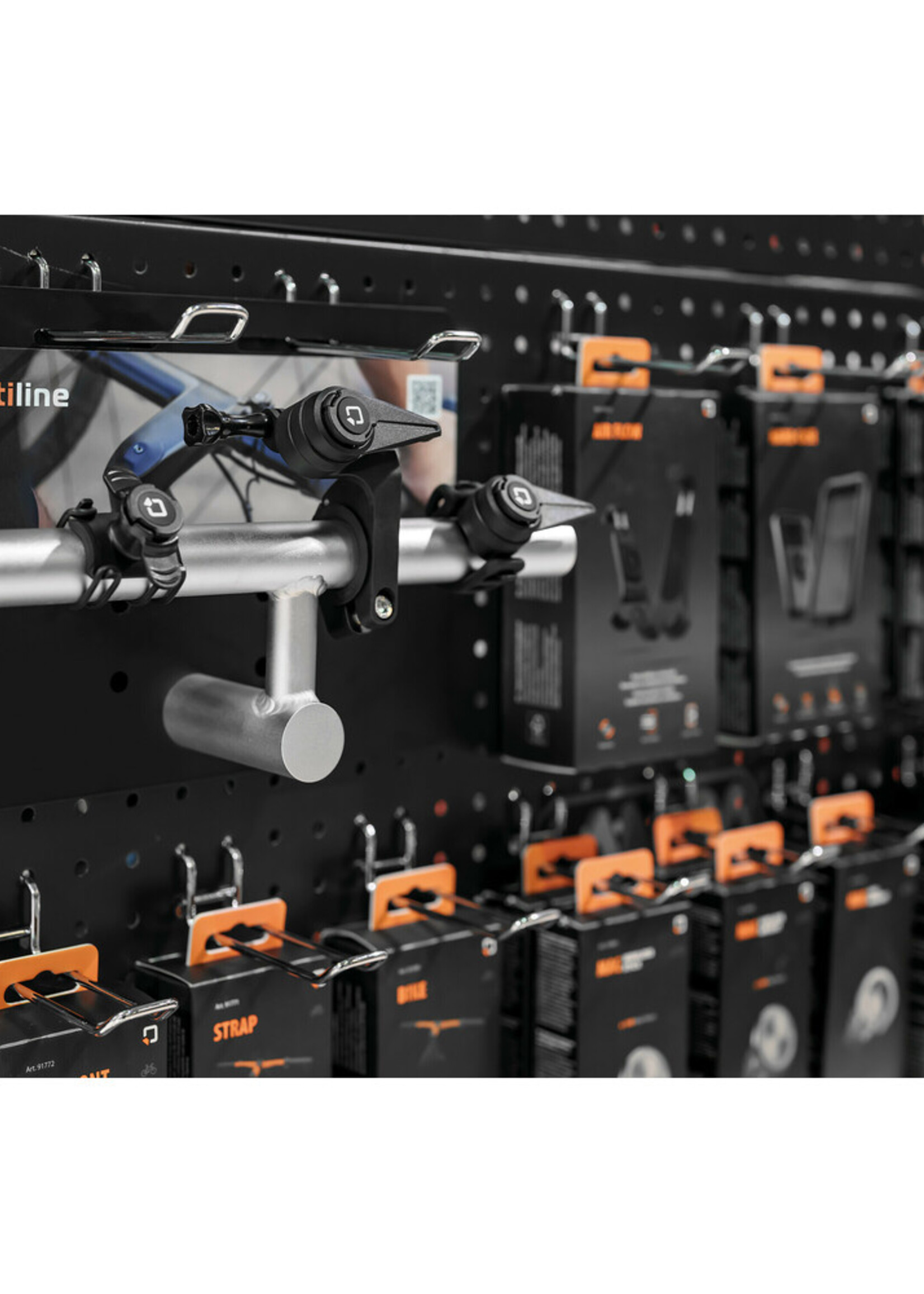 Optiline Bench display, handlebar for bicycle products exposure