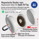 Bluemayim Made in EU Magneet Houder Waterbestendig voor de Apple Airtag met 3M Sticker (VHB) 100% gerecycled