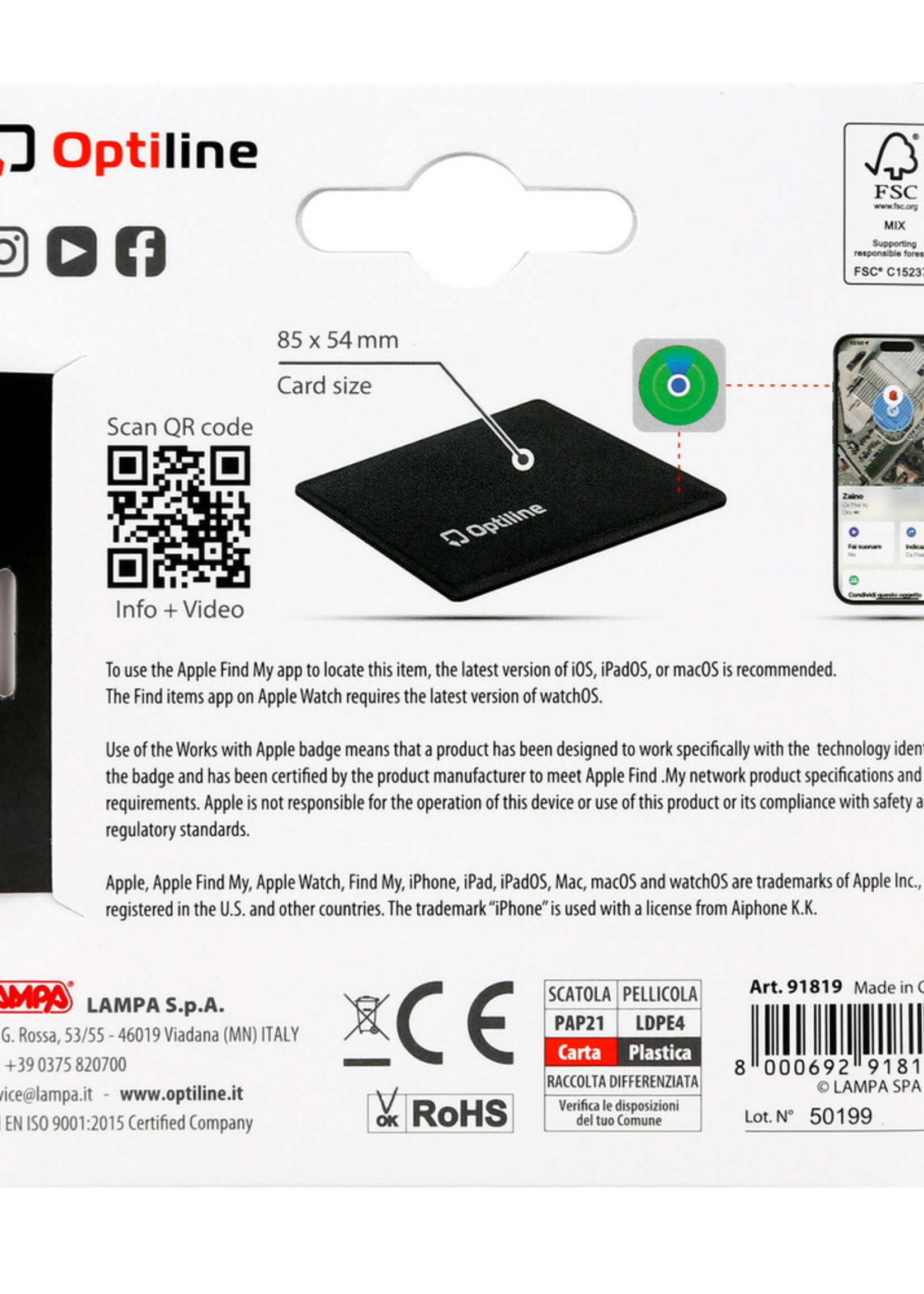 Optiline Opti Tracker Flex, ultradunne opvouwbare kleeflocator