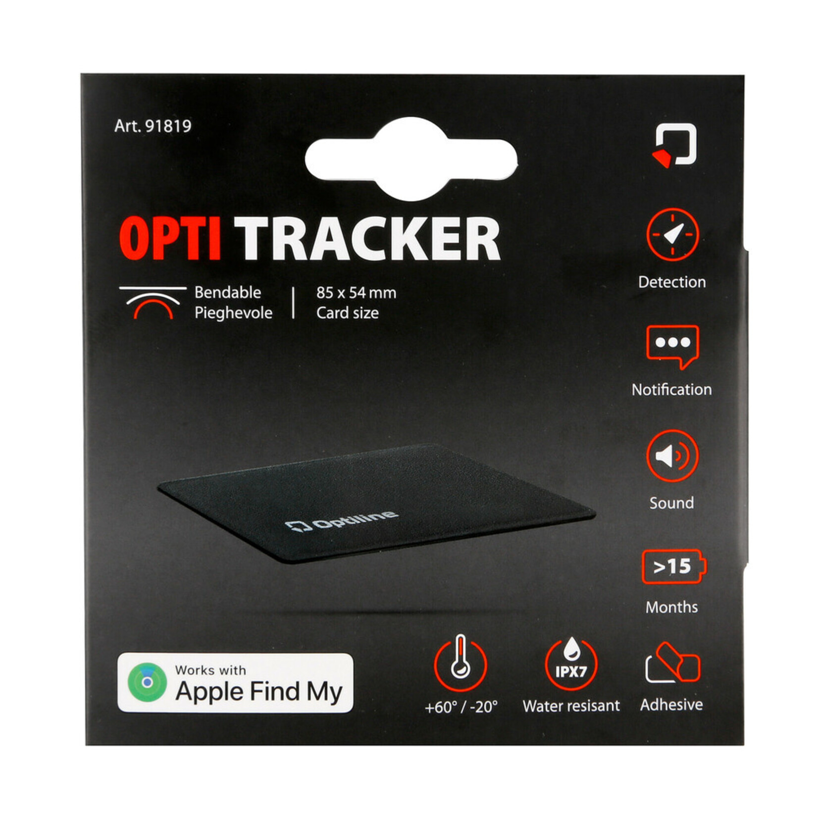 Optiline Opti Tracker Flex, Ultra-thin foldable adhesive locator