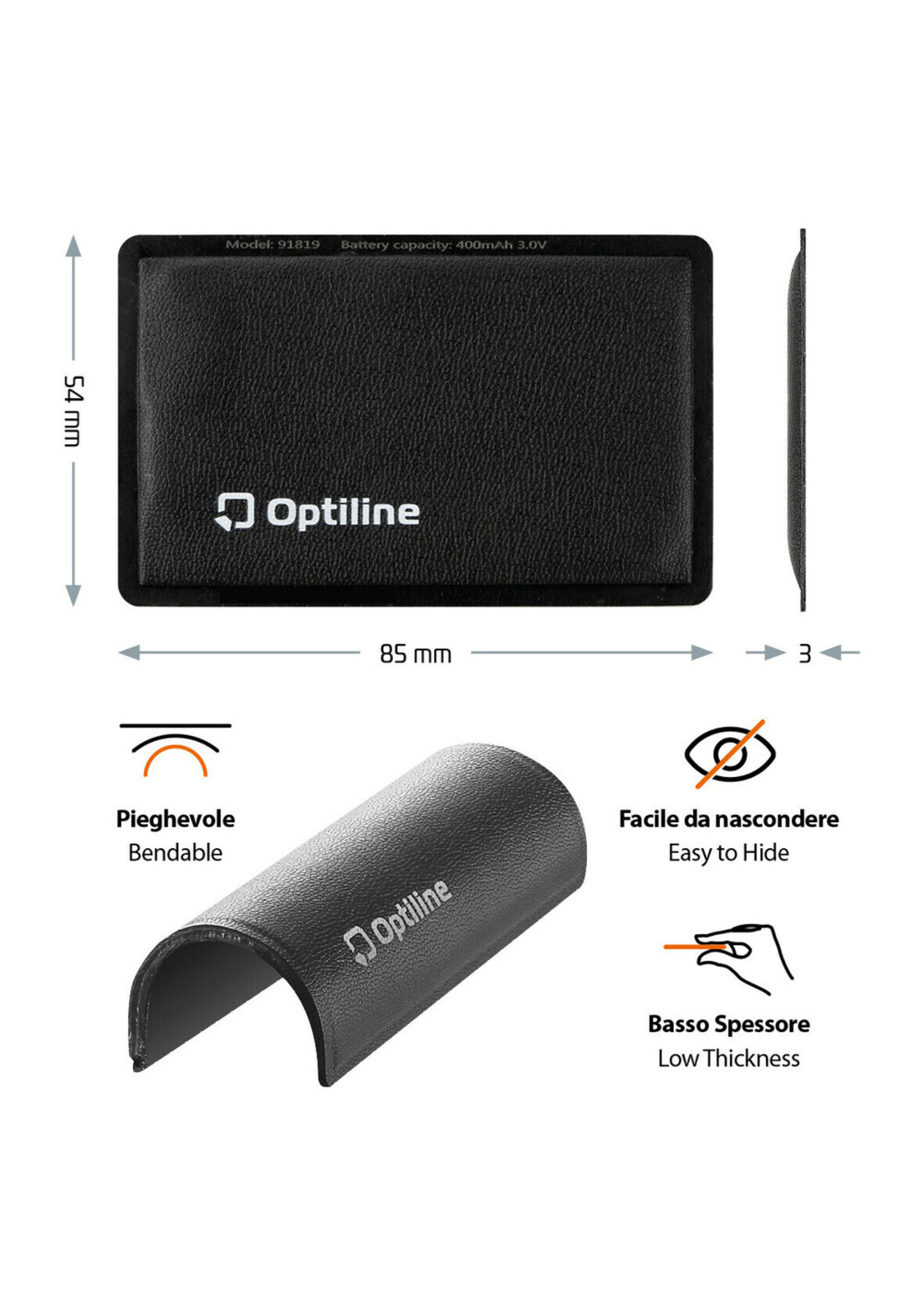Optiline Opti Tracker Flex, Ultra-thin foldable adhesive locator
