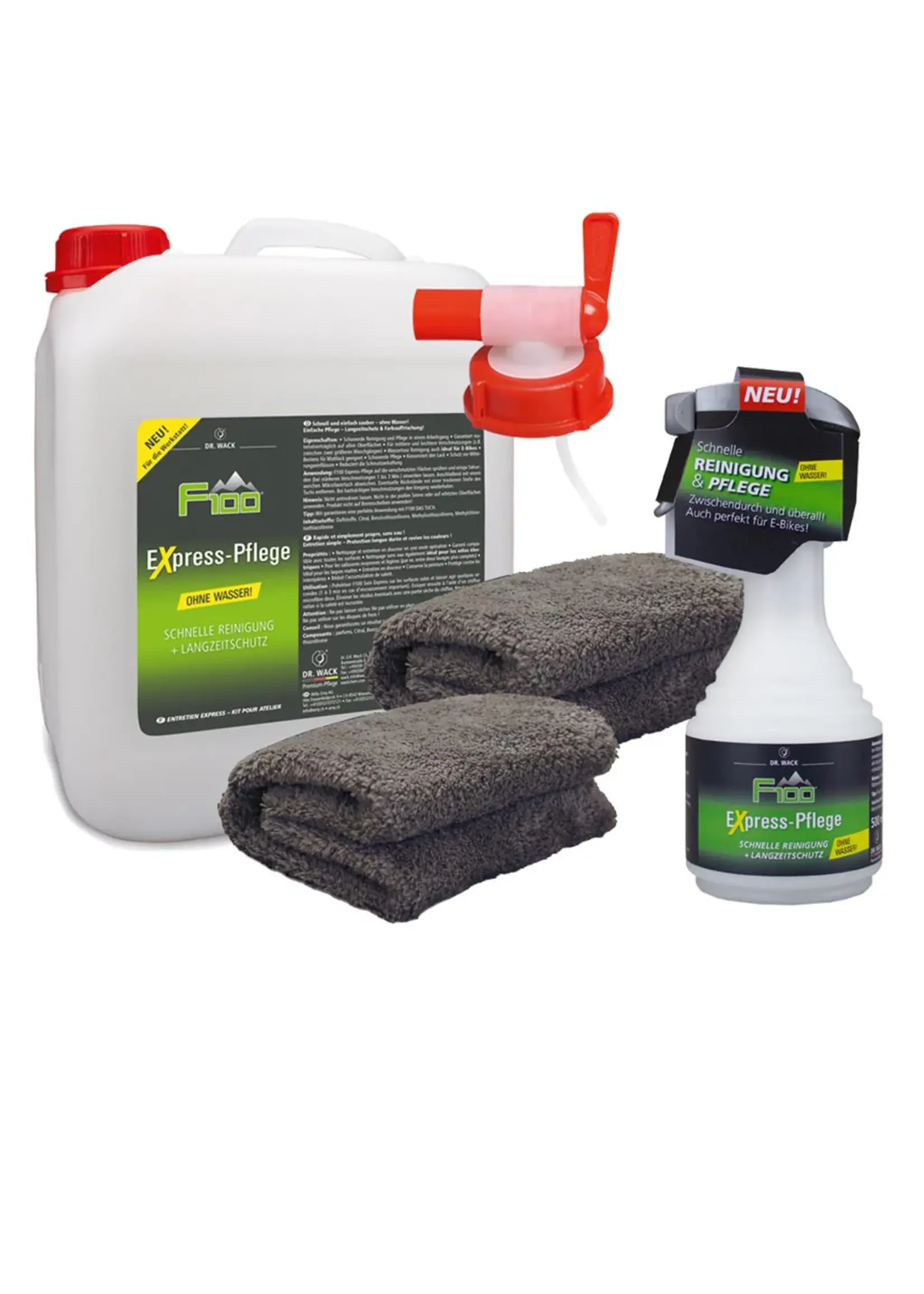 F100 By Dr. Wack F100 fietsreiniger Pakket 5L + 1x500ml + 2x doek + aftapkraan