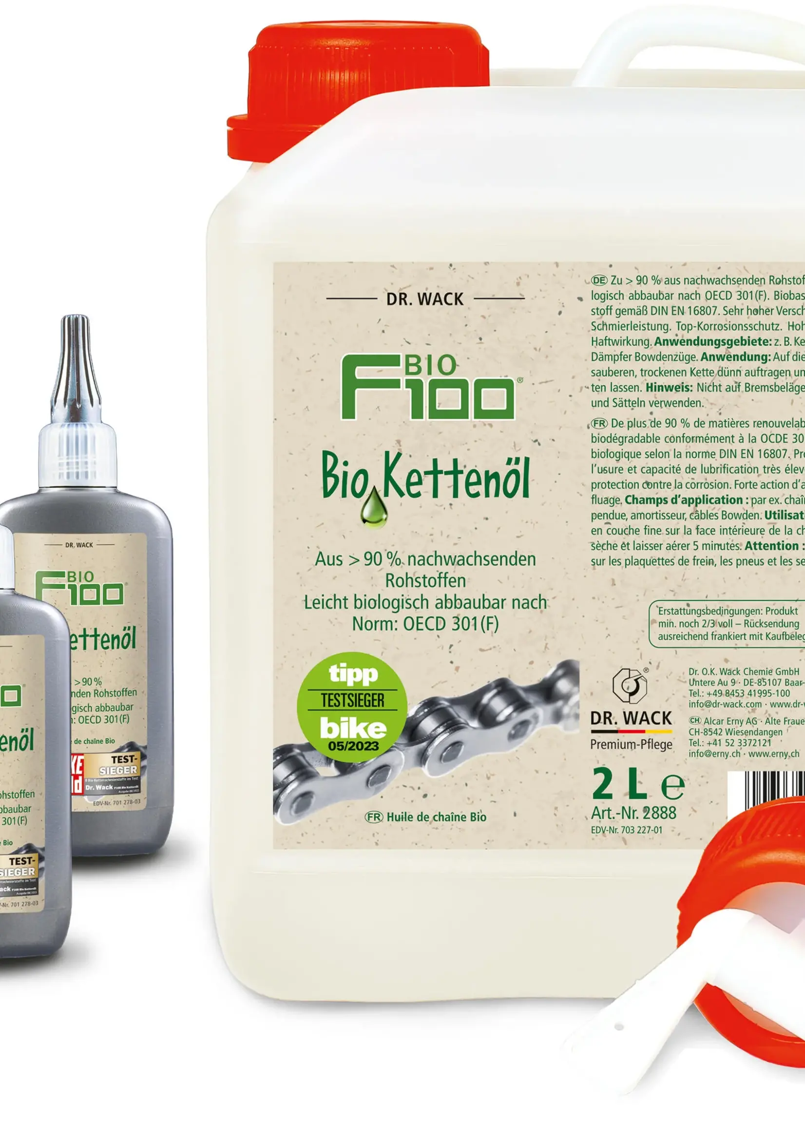 F100 By Dr. Wack F100 Bio Chain Lubricant Dropper Bottle - 100ml