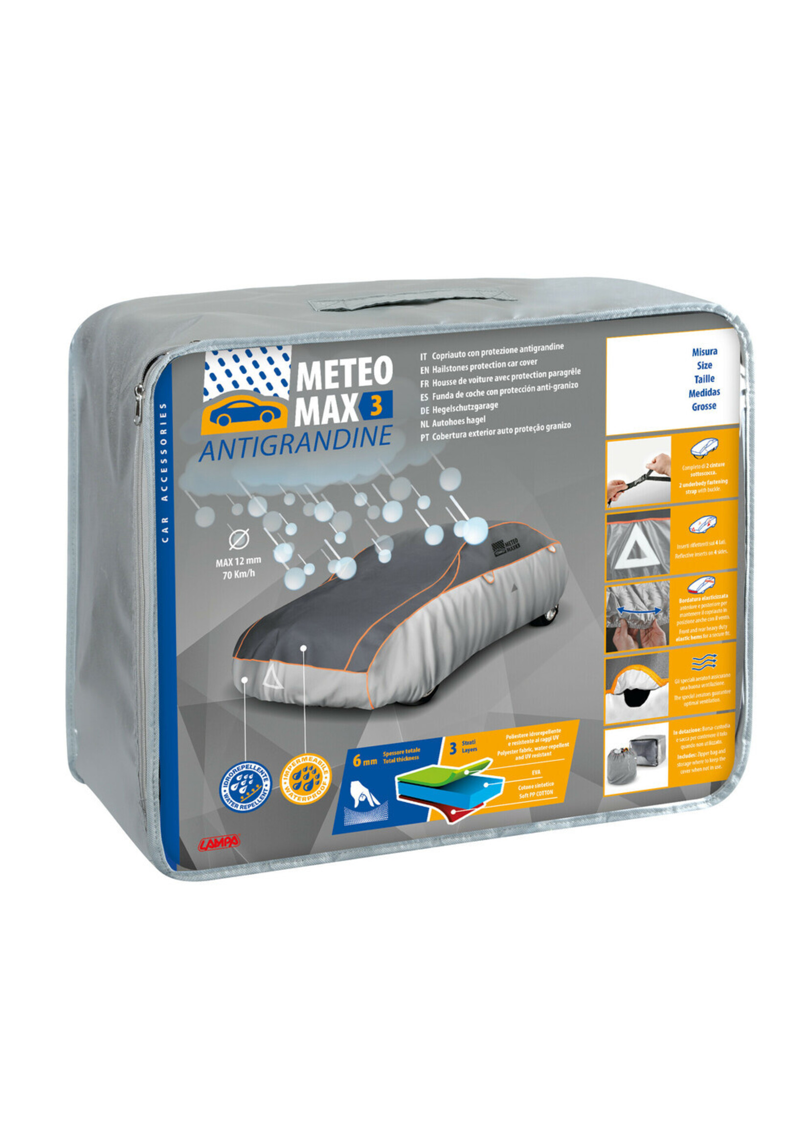 Lampa Meteo-Max 3, Hagelhoes Auto - AG-1 - cm 160x170x400 Maat XS Universeel 6mm Toplaag