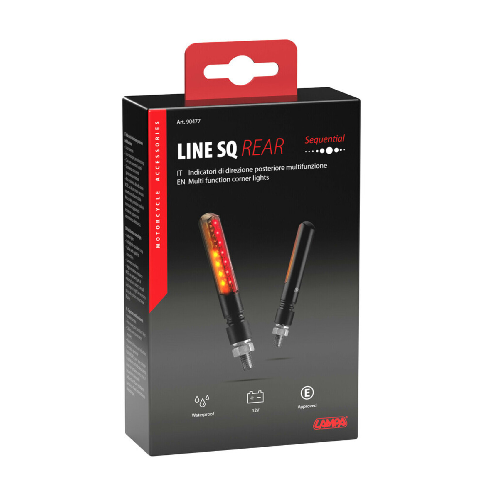 Lampa Line SQ Rear, sequentiary led corner lights and rear parking/stop lights - 12V LED