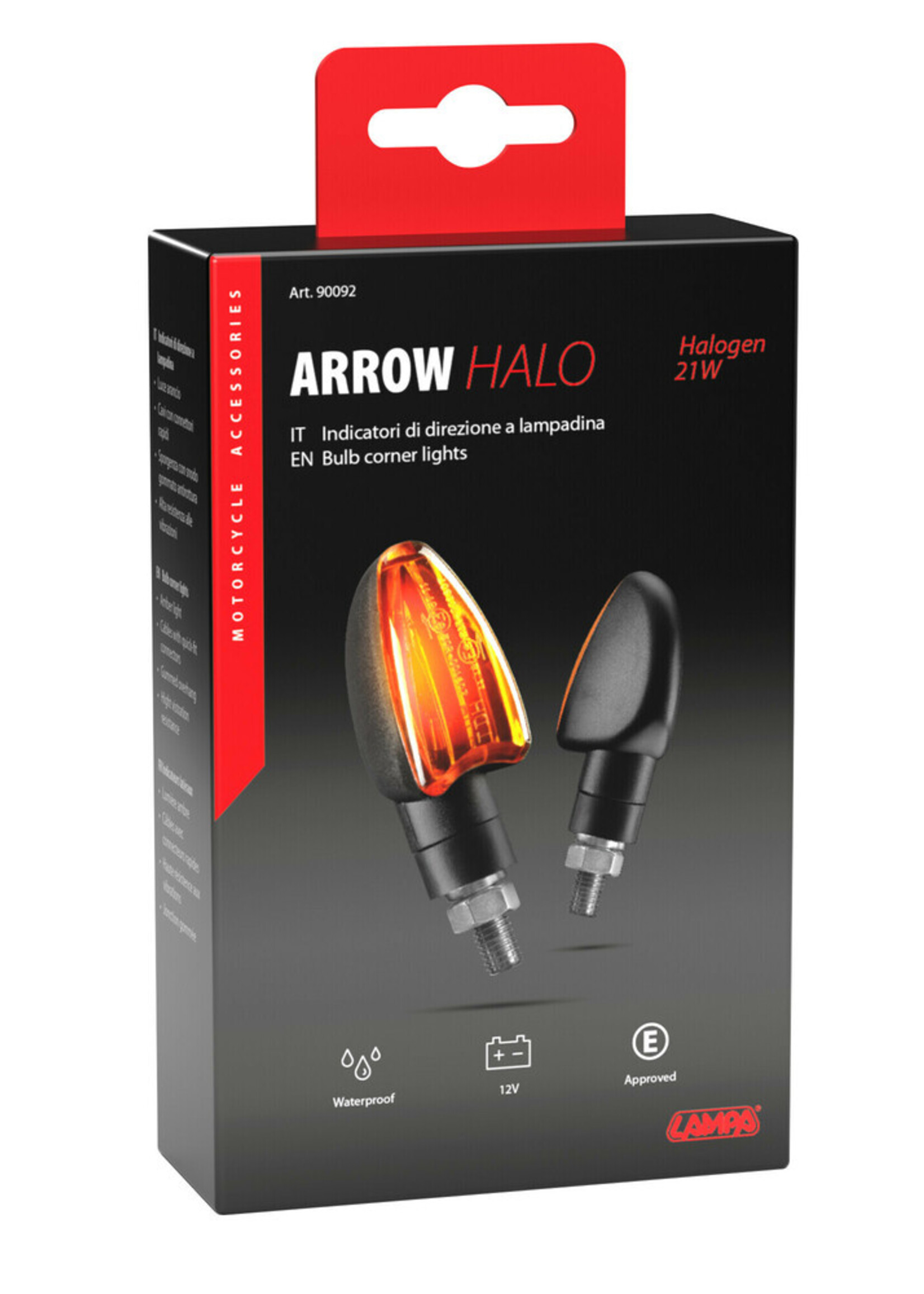 Lampa Arrow Halo, knipperlichten – 21W – Zwart