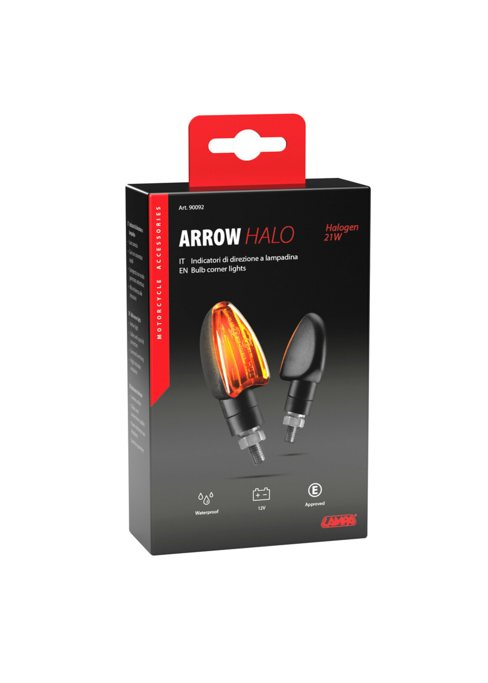 Lampa Arrow Halo, knipperlichten – 21W – Zwart